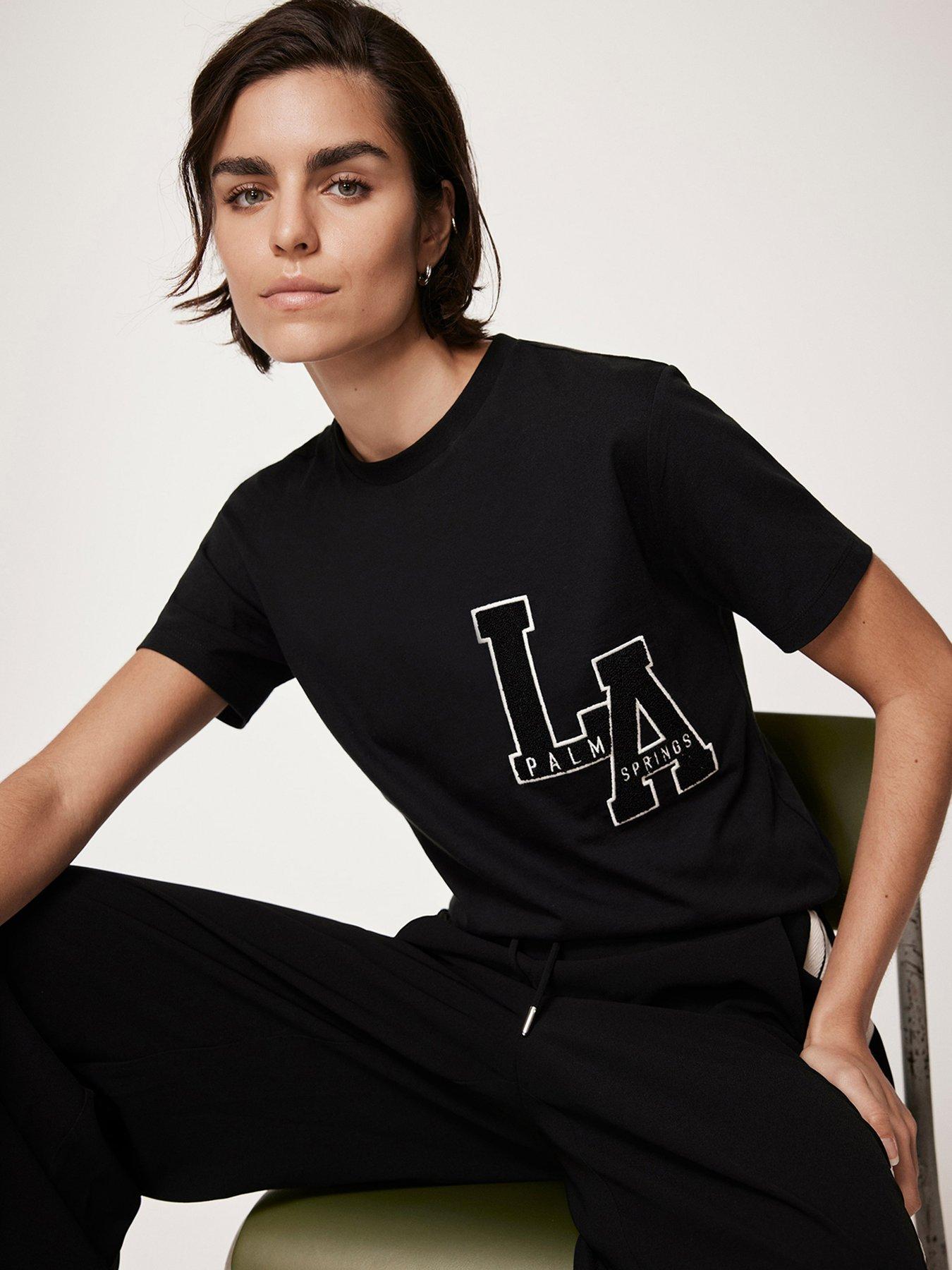 Image 1 of 5 of Mint Velvet LA Graphic T-Shirt - Black