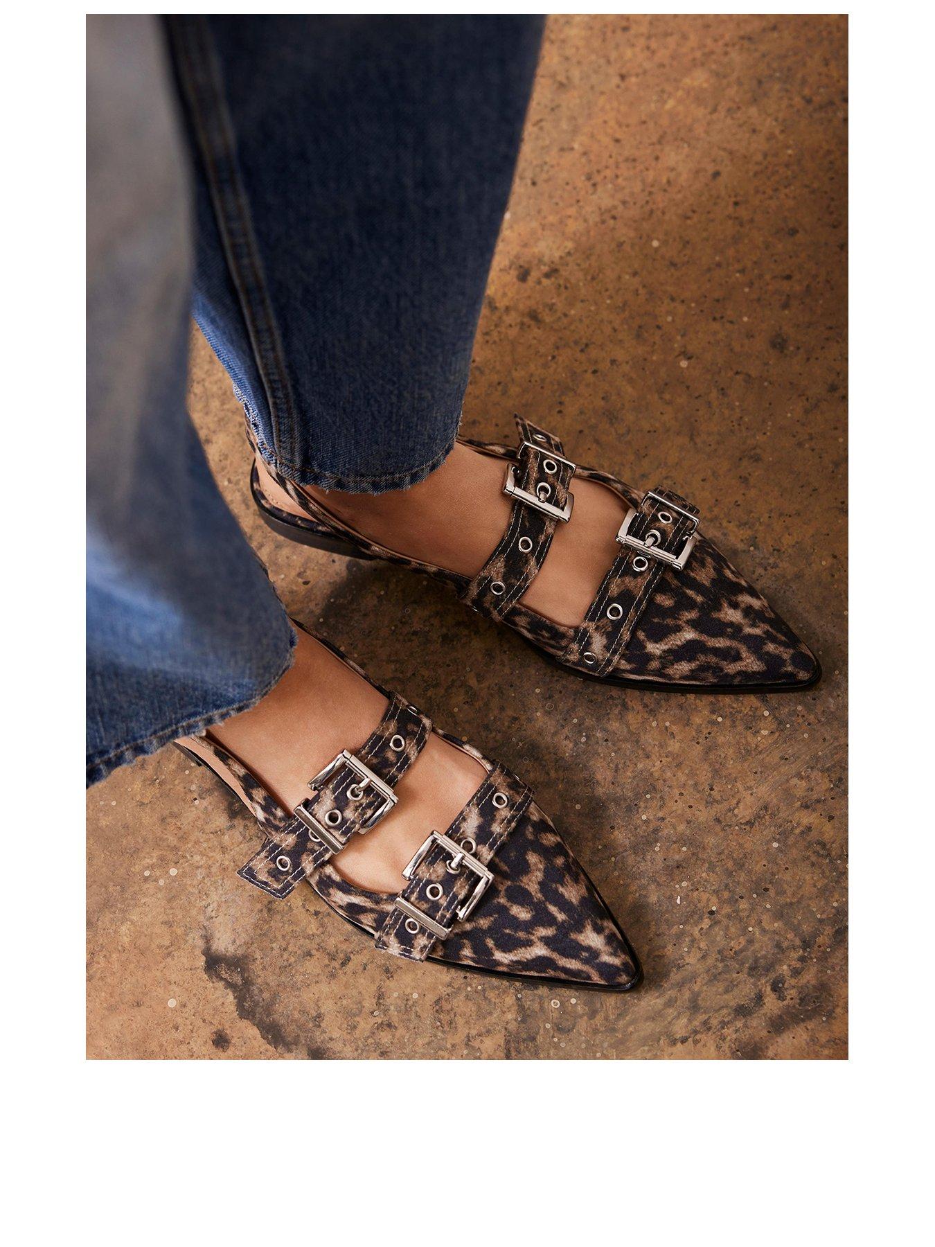 Image 2 of 6 of Mint Velvet Ella Leather Buckled Flats - Beige