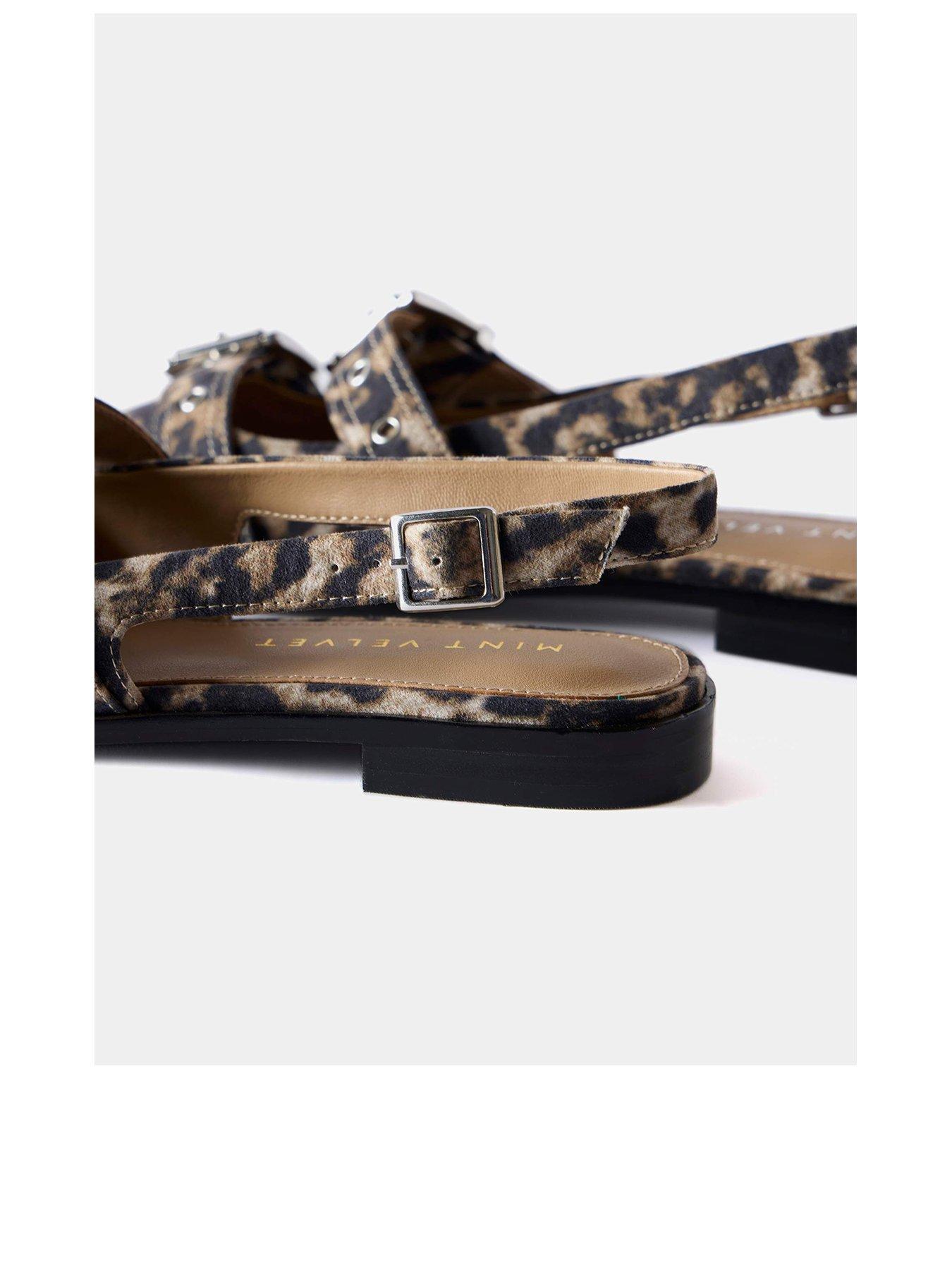 Image 3 of 6 of Mint Velvet Ella Leather Buckled Flats - Beige