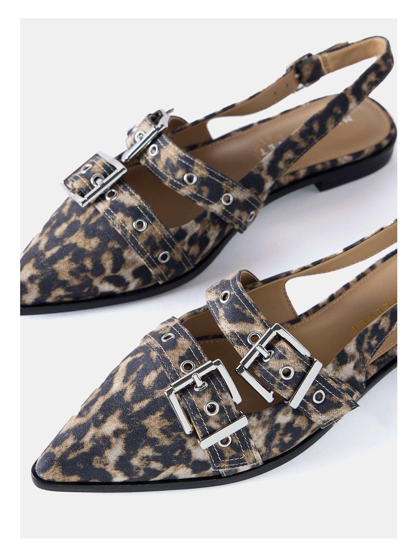 Image 4 of 6 of Mint Velvet Ella Leather Buckled Flats - Beige