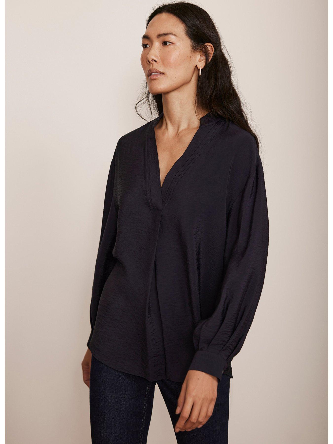 Image 2 of 5 of Mint Velvet Long Sleeve Blouse - Navy