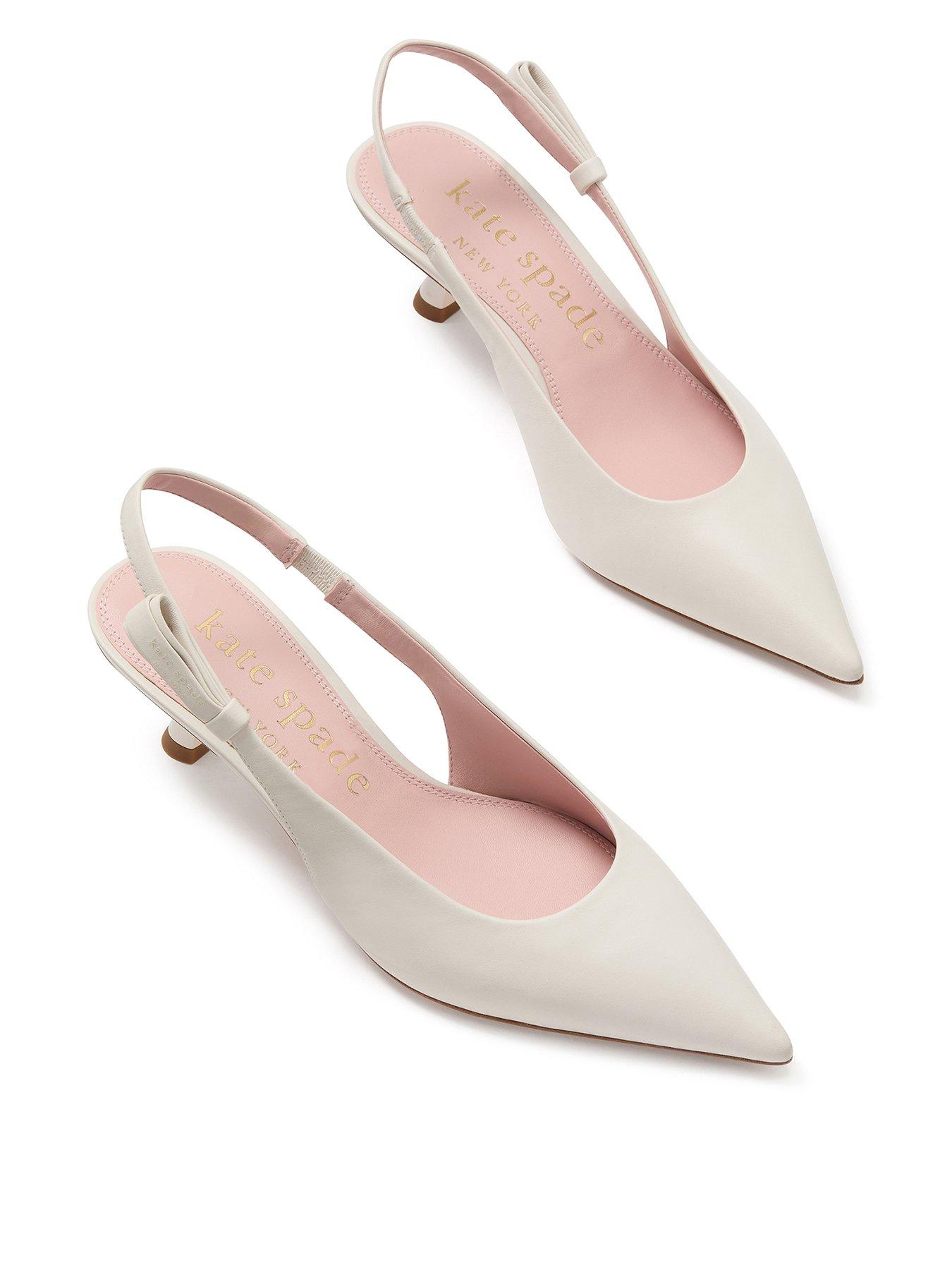 Image 1 of 5 of Kate Spade New York Riley Slingback Kitten Heels - Cream