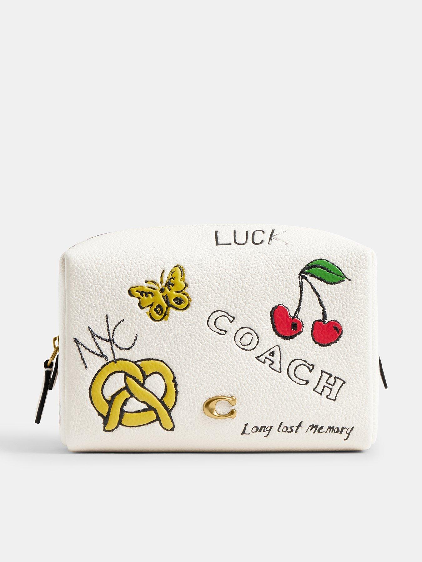 Image 1 of 2 of COACH Sketch Print Essential Cosmetic Pouch - Cream