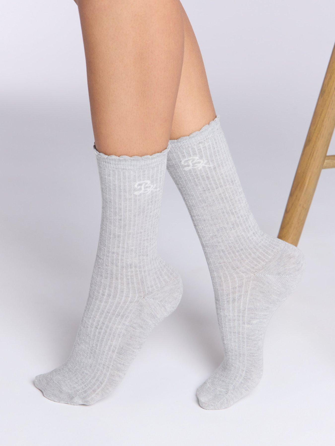 boux-avenue-scallop-3-pack-cotton-socks-pink-mixoutfit