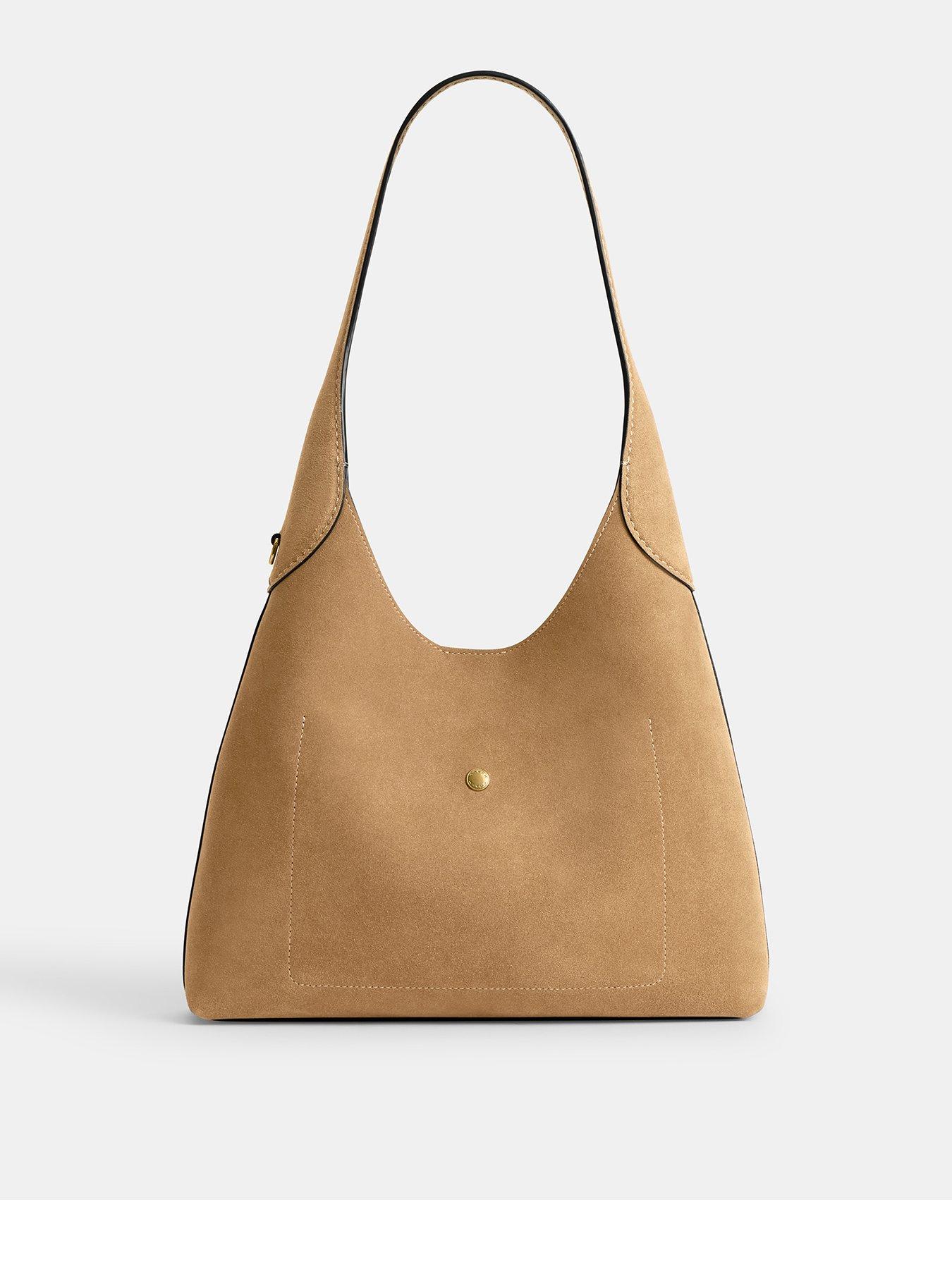 Image 3 of 5 of COACH Suede Brooklyn Shoulder Bag 28 - Light Brown