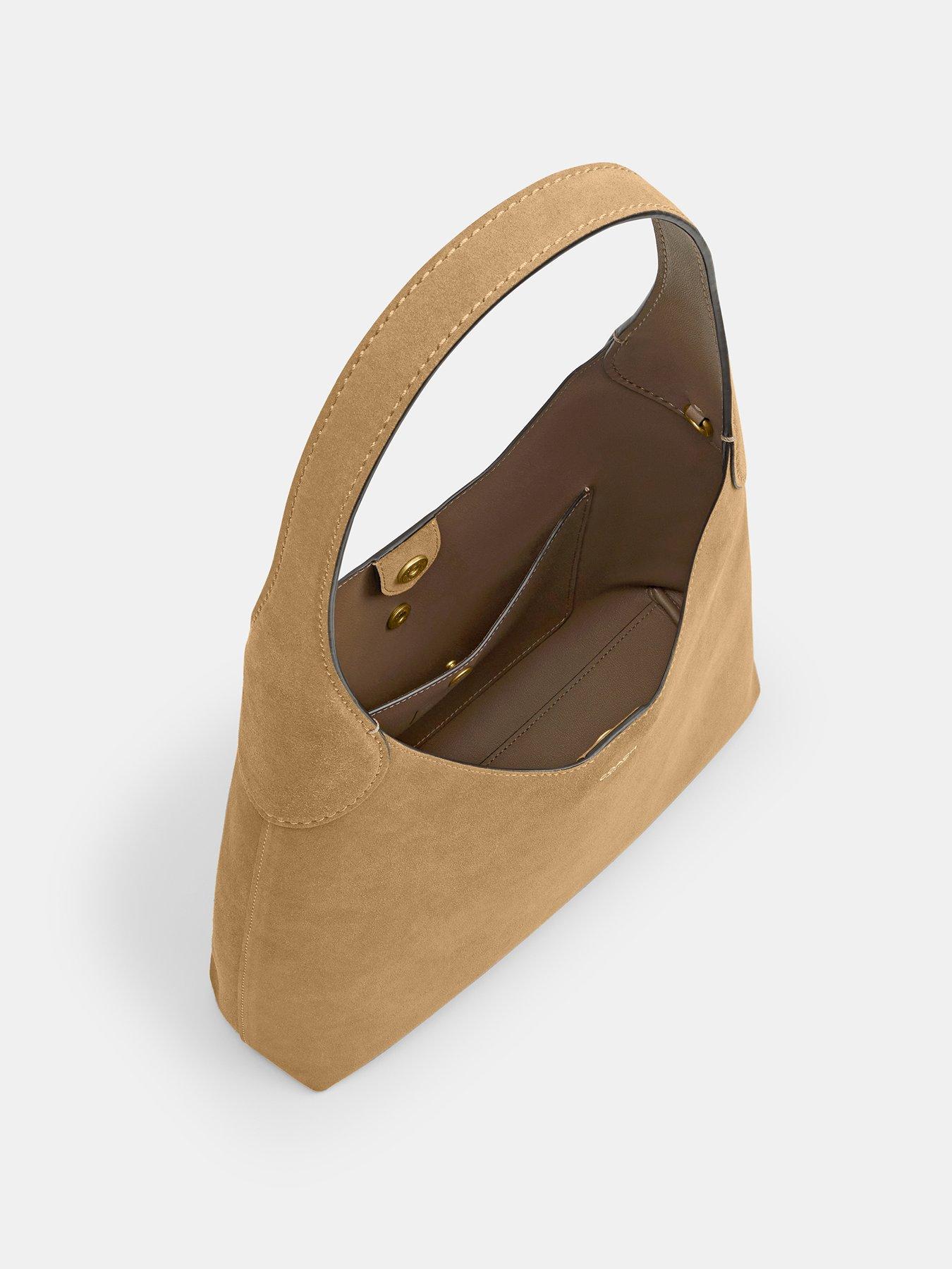 Image 4 of 5 of COACH Suede Brooklyn Shoulder Bag 28 - Light Brown