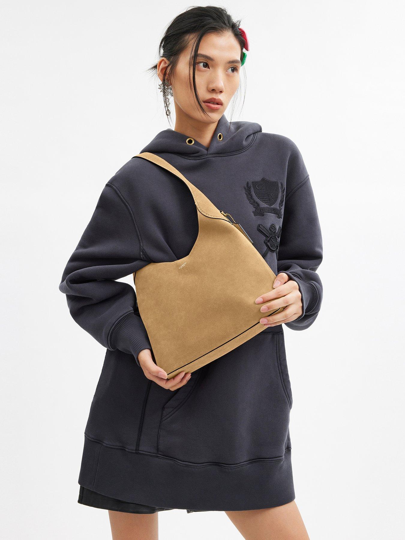 Image 5 of 5 of COACH Suede Brooklyn Shoulder Bag 28 - Light Brown