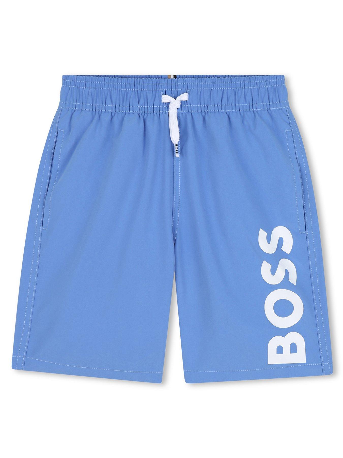 BOSS Boys Logo Swim Shorts - Blue