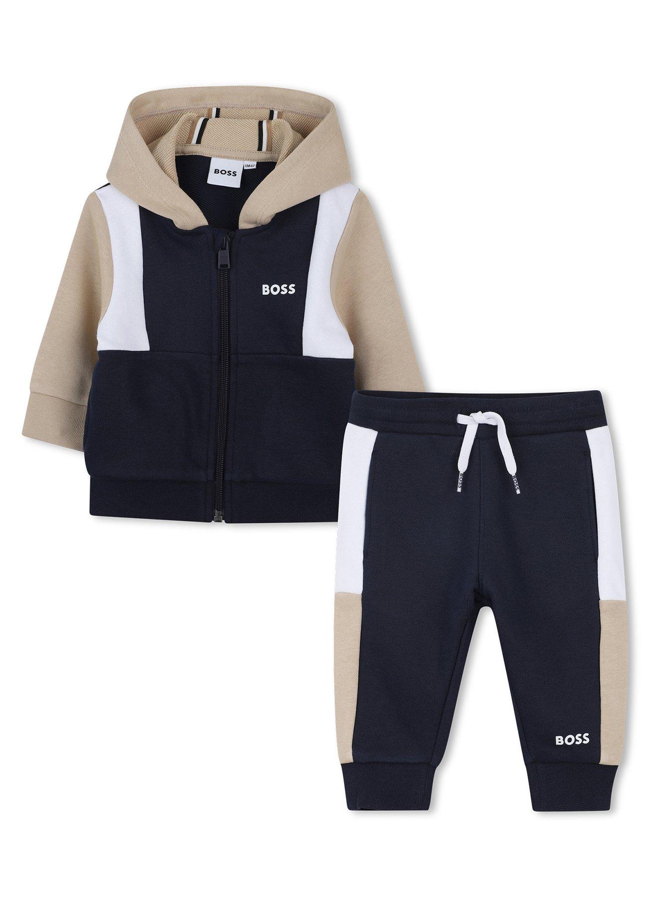 Image 1 of 5 of BOSS Baby Boys Colour Block Tracksuit - Navy