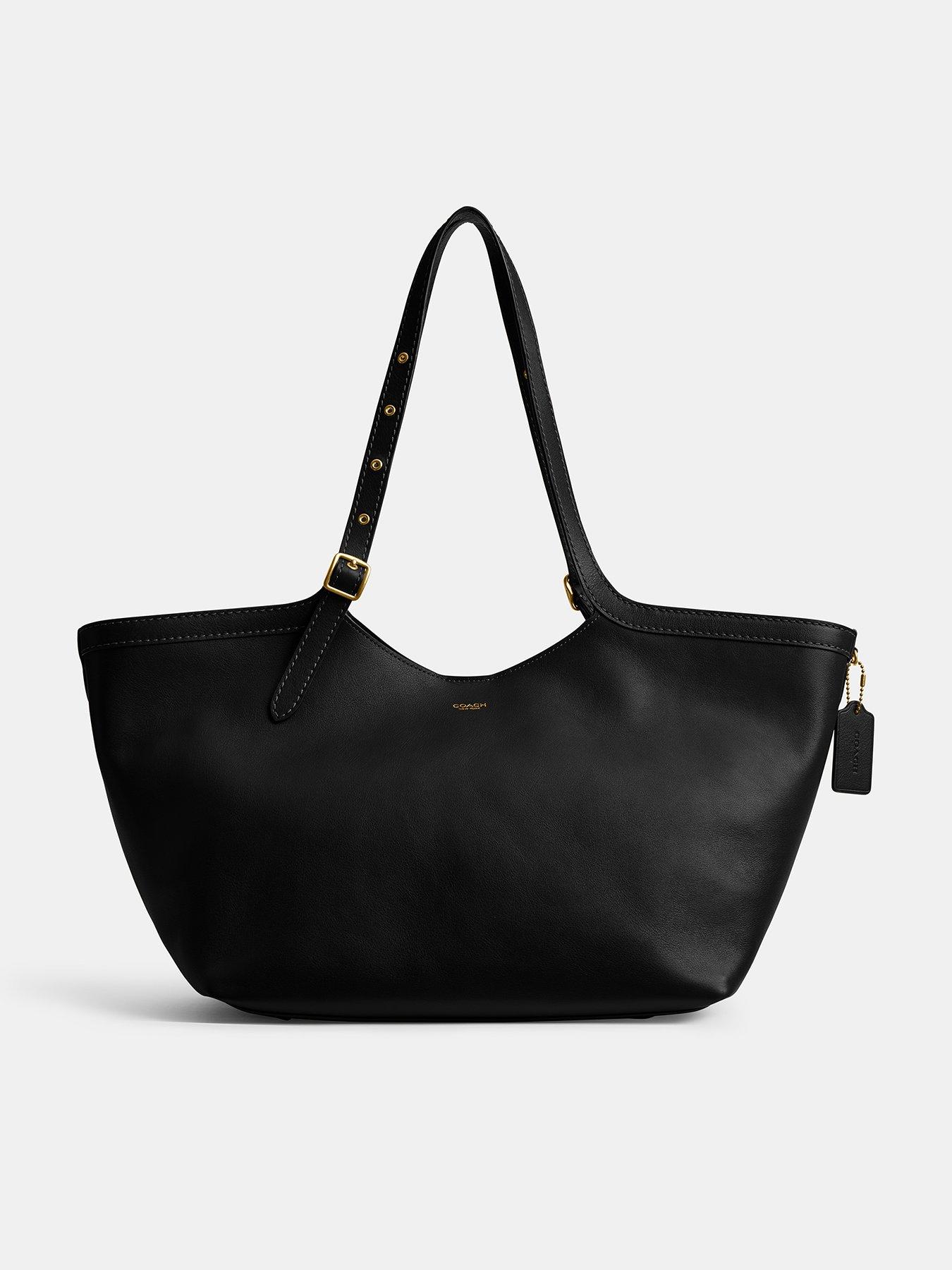 Image 1 of 5 of COACH Natural Grain Leather Gramercy Tote - Black