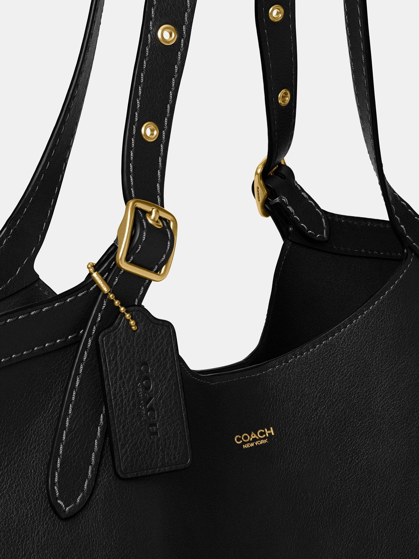 Image 2 of 5 of COACH Natural Grain Leather Gramercy Tote - Black