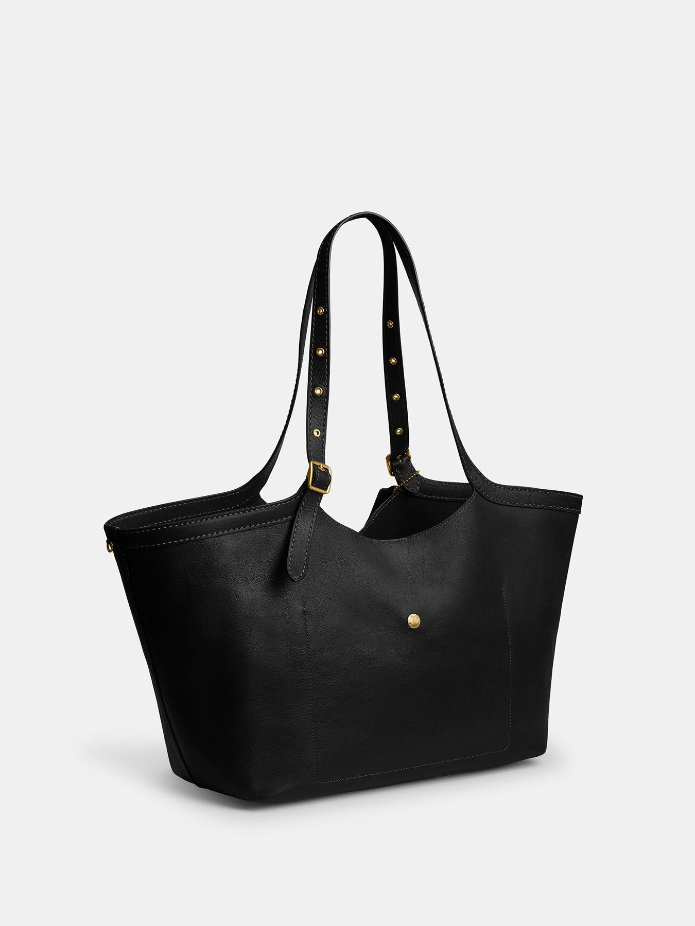 Image 3 of 5 of COACH Natural Grain Leather Gramercy Tote - Black