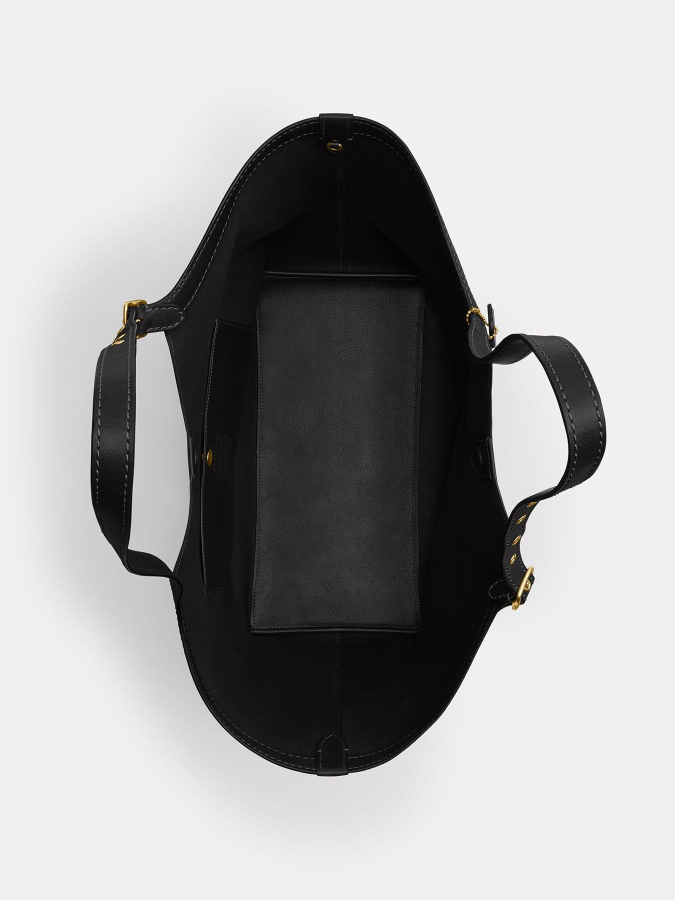 Image 4 of 5 of COACH Natural Grain Leather Gramercy Tote - Black