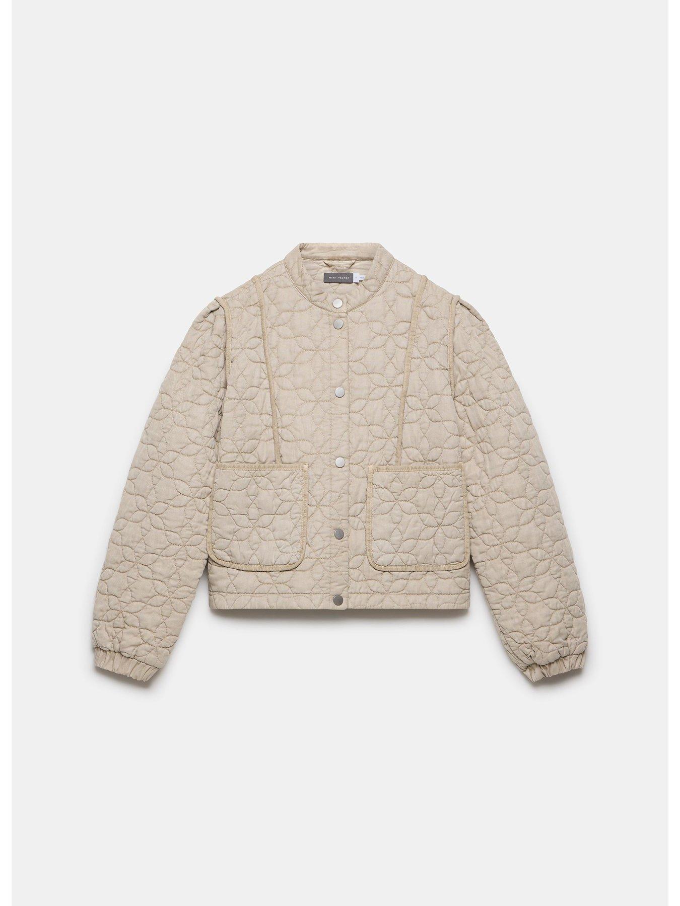 Image 3 of 6 of Mint Velvet Beige Washed Quilted Jacket