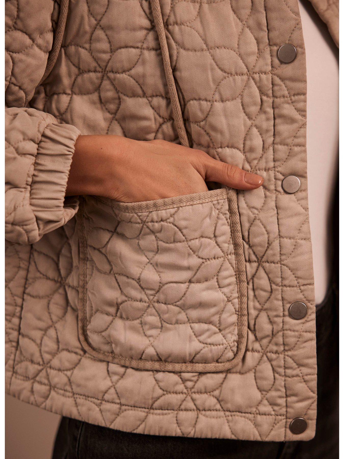 Image 5 of 6 of Mint Velvet Beige Washed Quilted Jacket