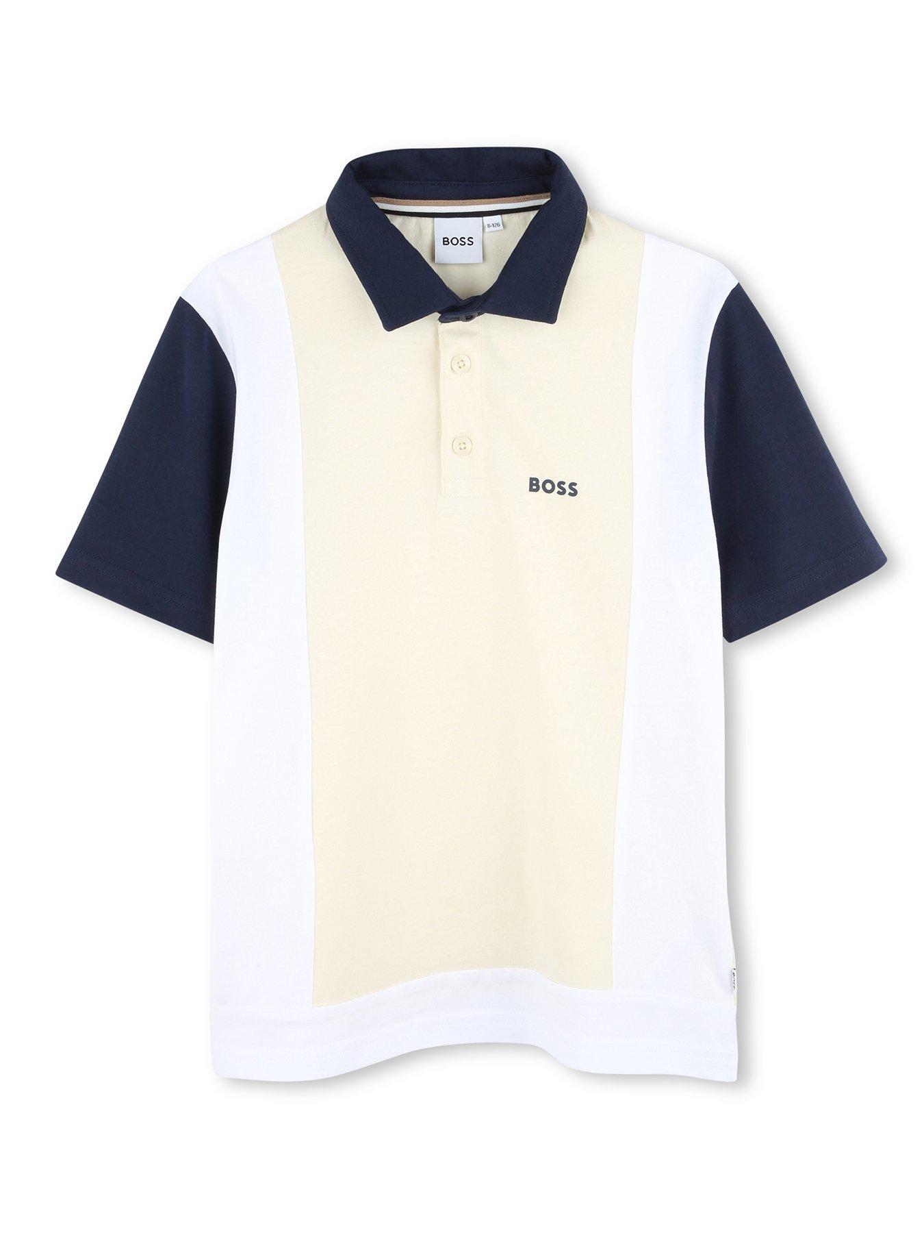 BOSS Boys Colour Block Polo Shirt - Beige