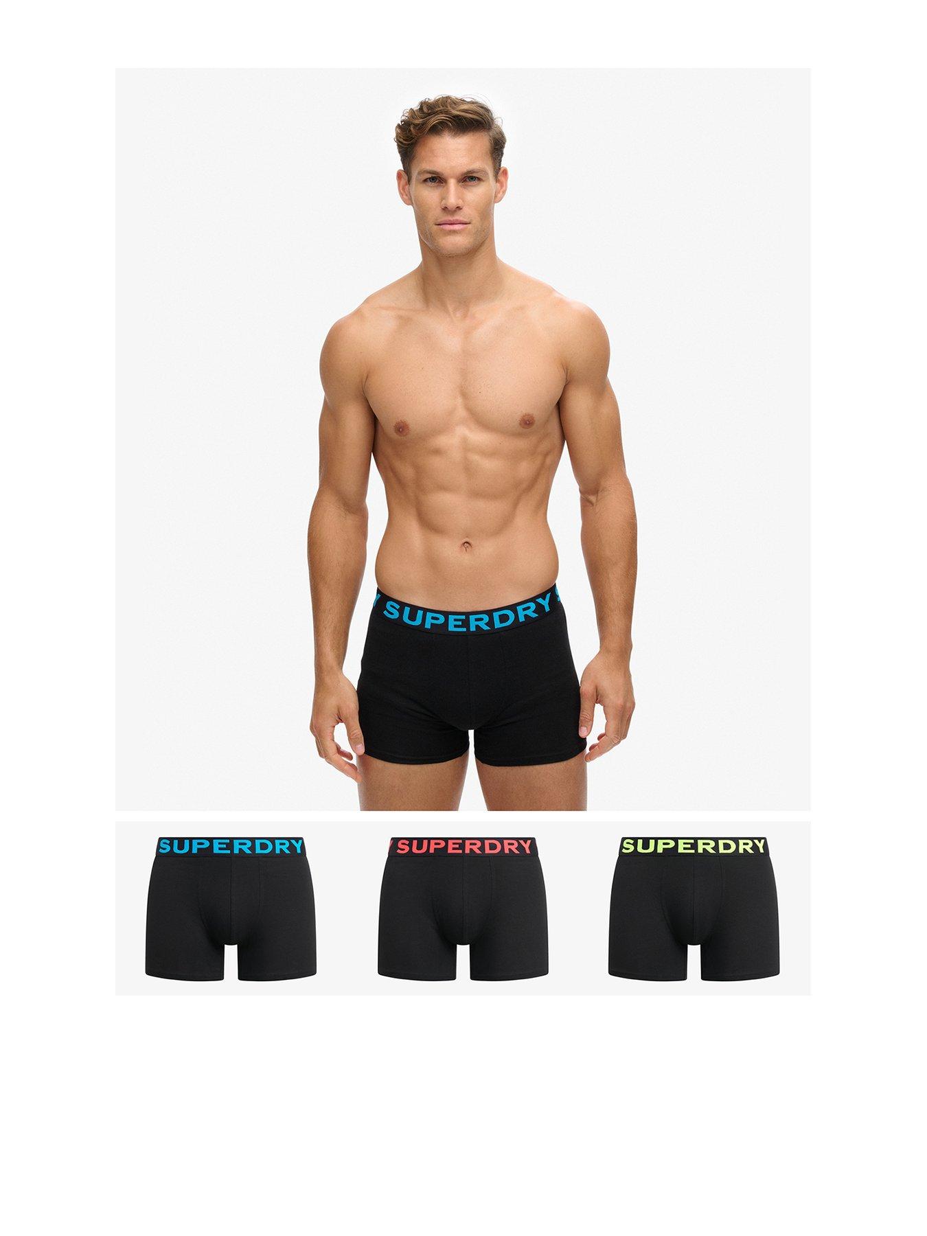 Image 1 of 5 of Superdry 3 Pack Logo Waistband Trunks - Black