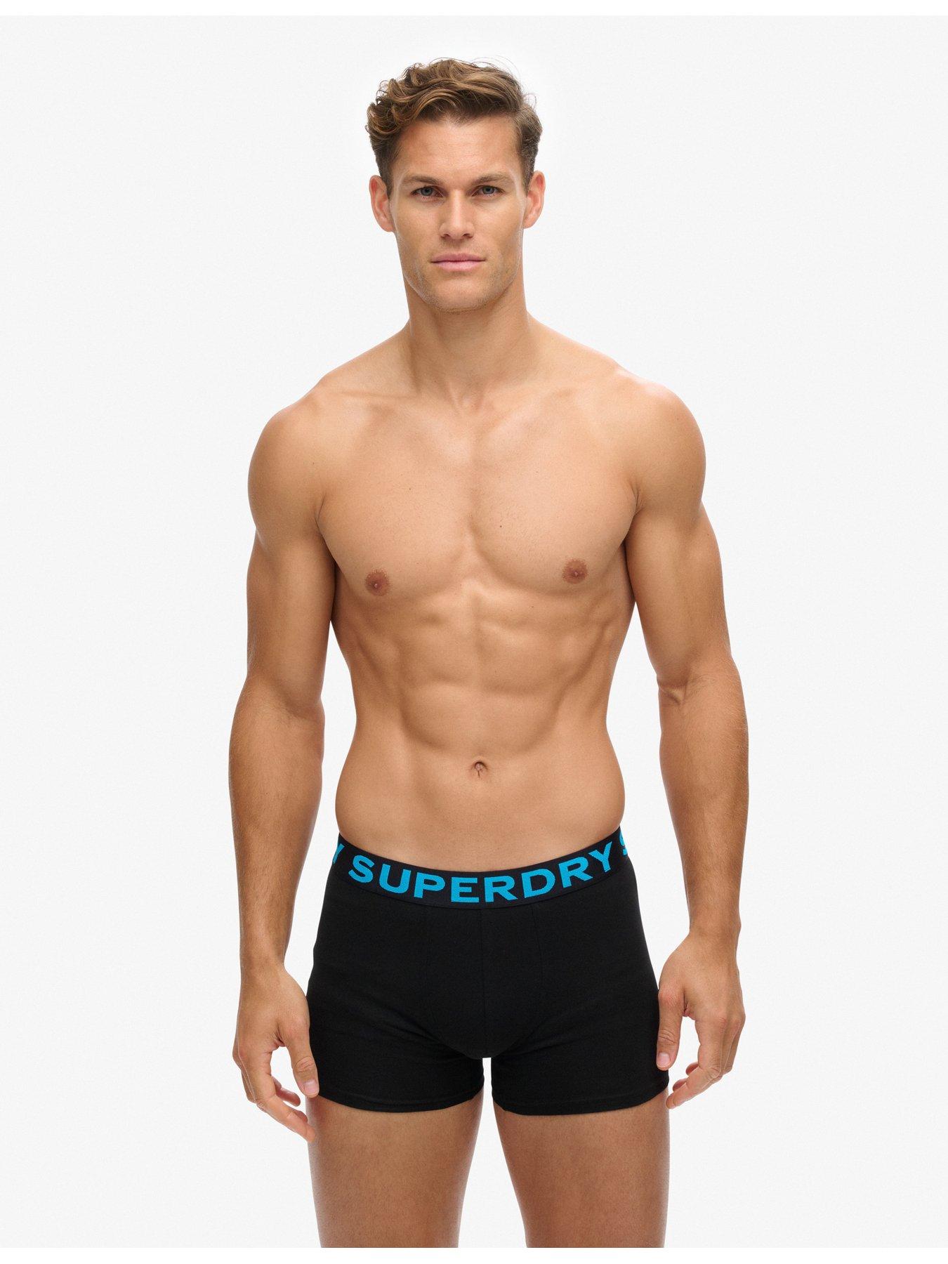 Image 2 of 5 of Superdry 3 Pack Logo Waistband Trunks - Black