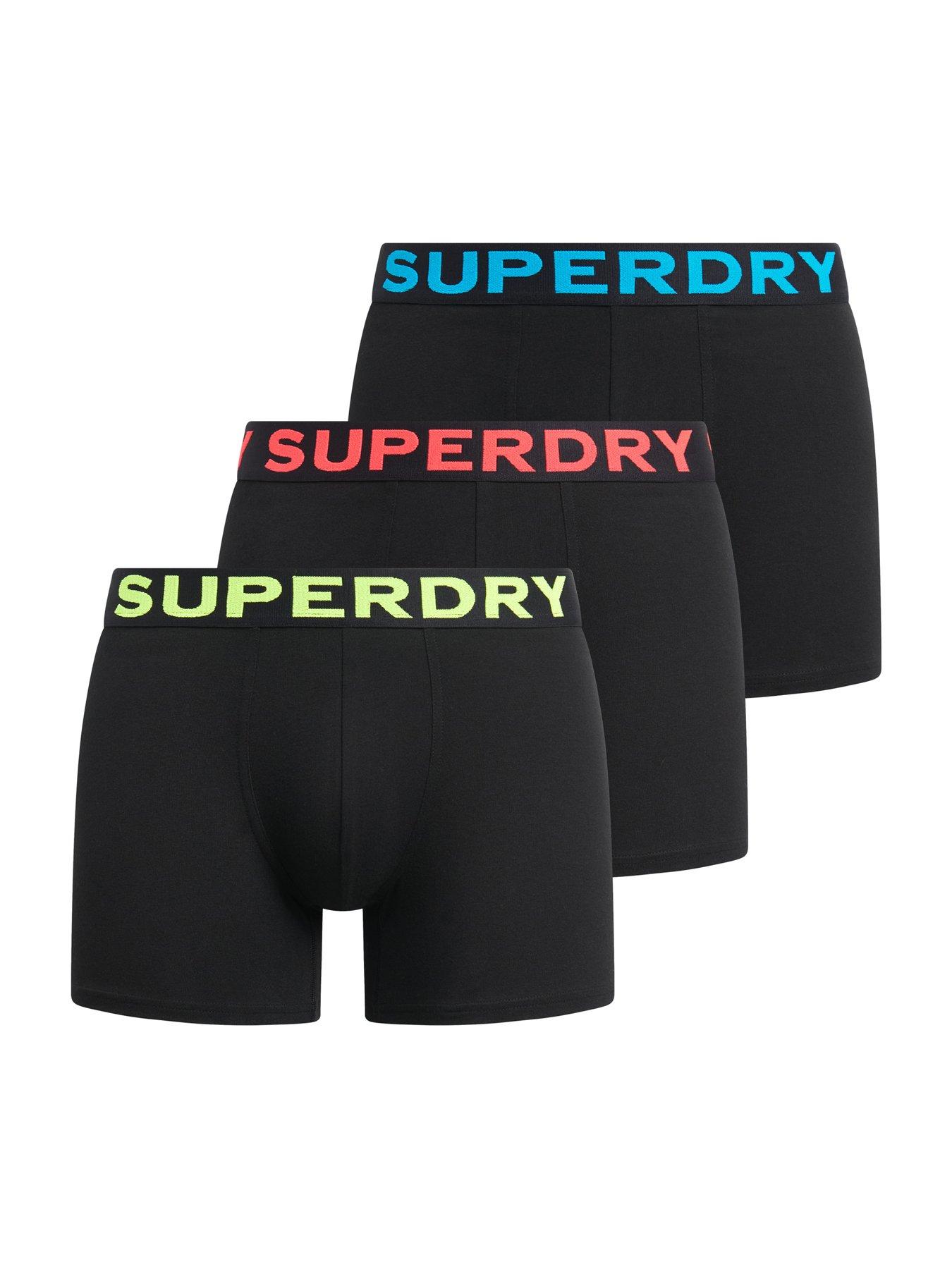 Image 5 of 5 of Superdry 3 Pack Logo Waistband Trunks - Black