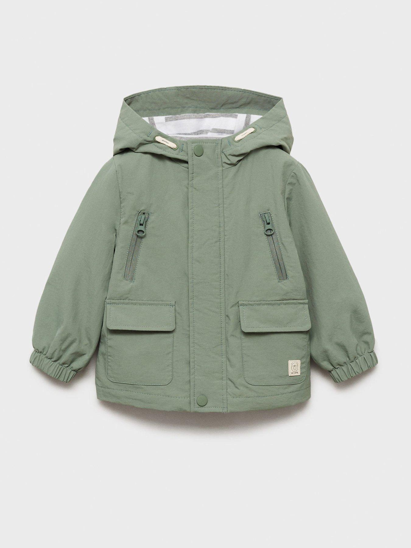 Image 5 of 6 of Mango Younger Boys Hooded Jacket - Light Green
