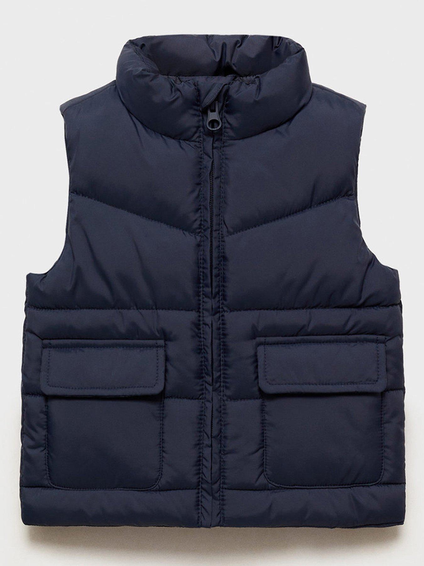Image 1 of 4 of Mango Younger Boys Padded Gilet - Navy