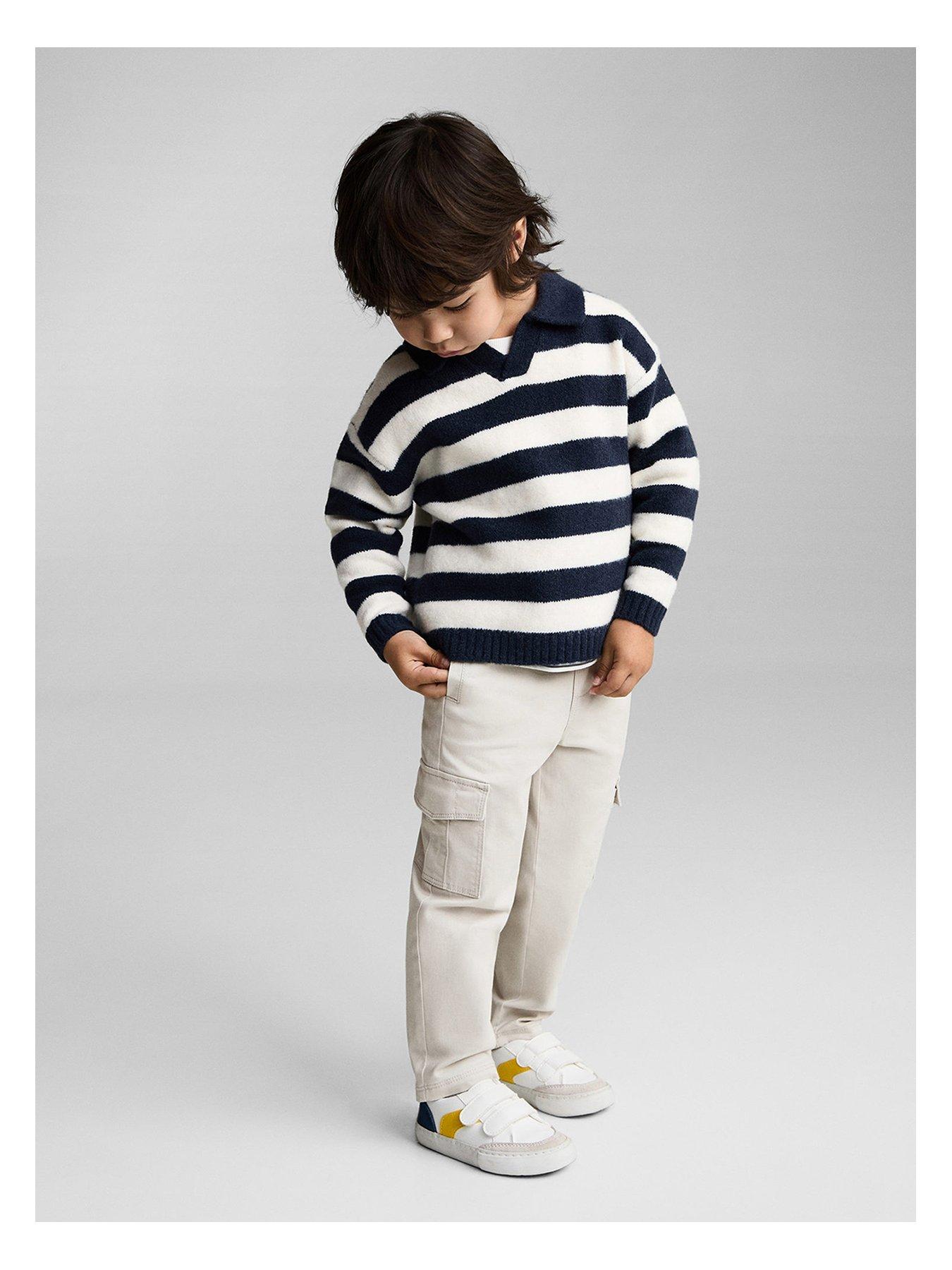 Image of Mango Younger Boys Cargo Trousers - Light Grey