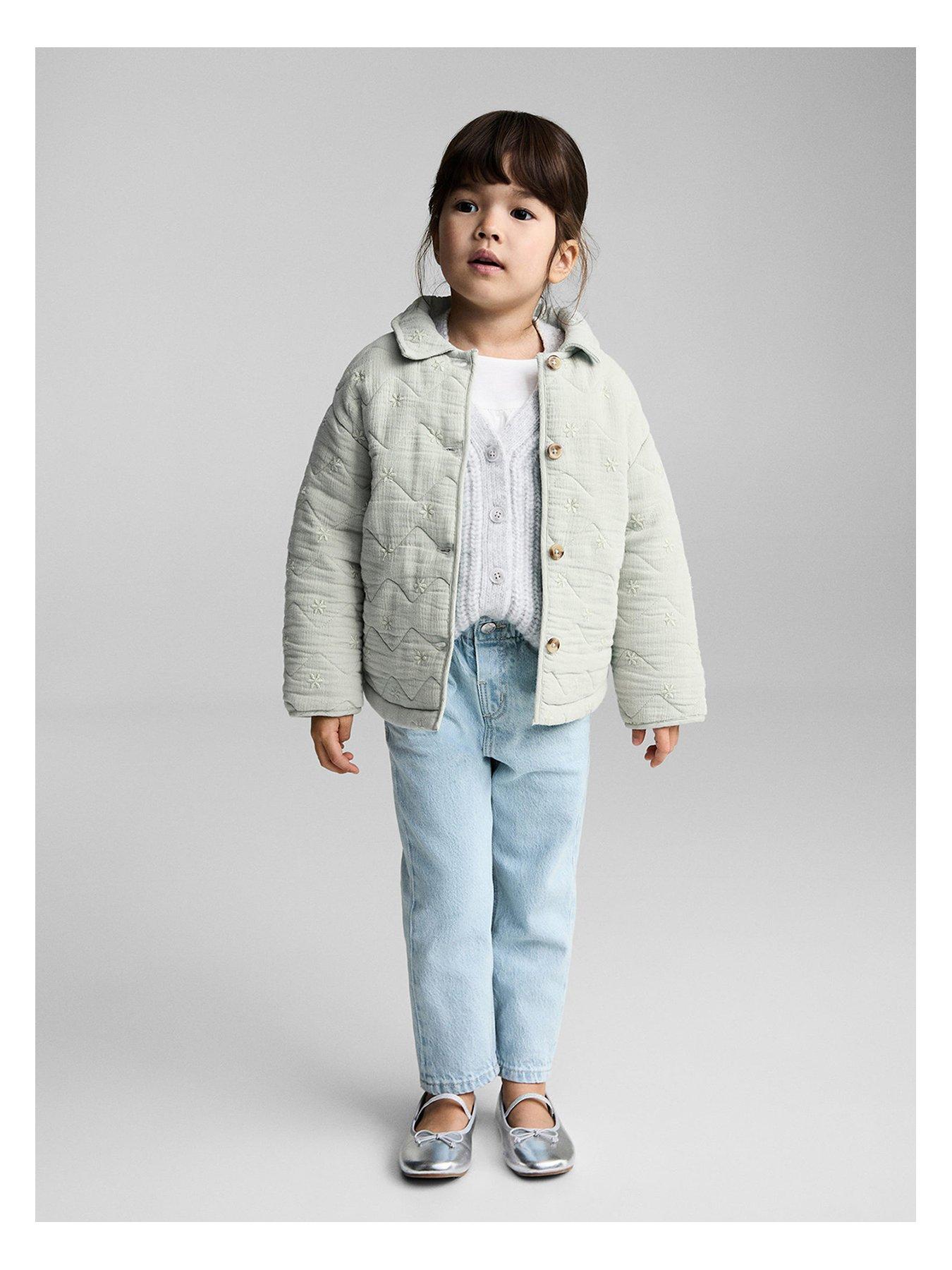 Image of Mango Younger Girls Paperbag Jeans - Blue