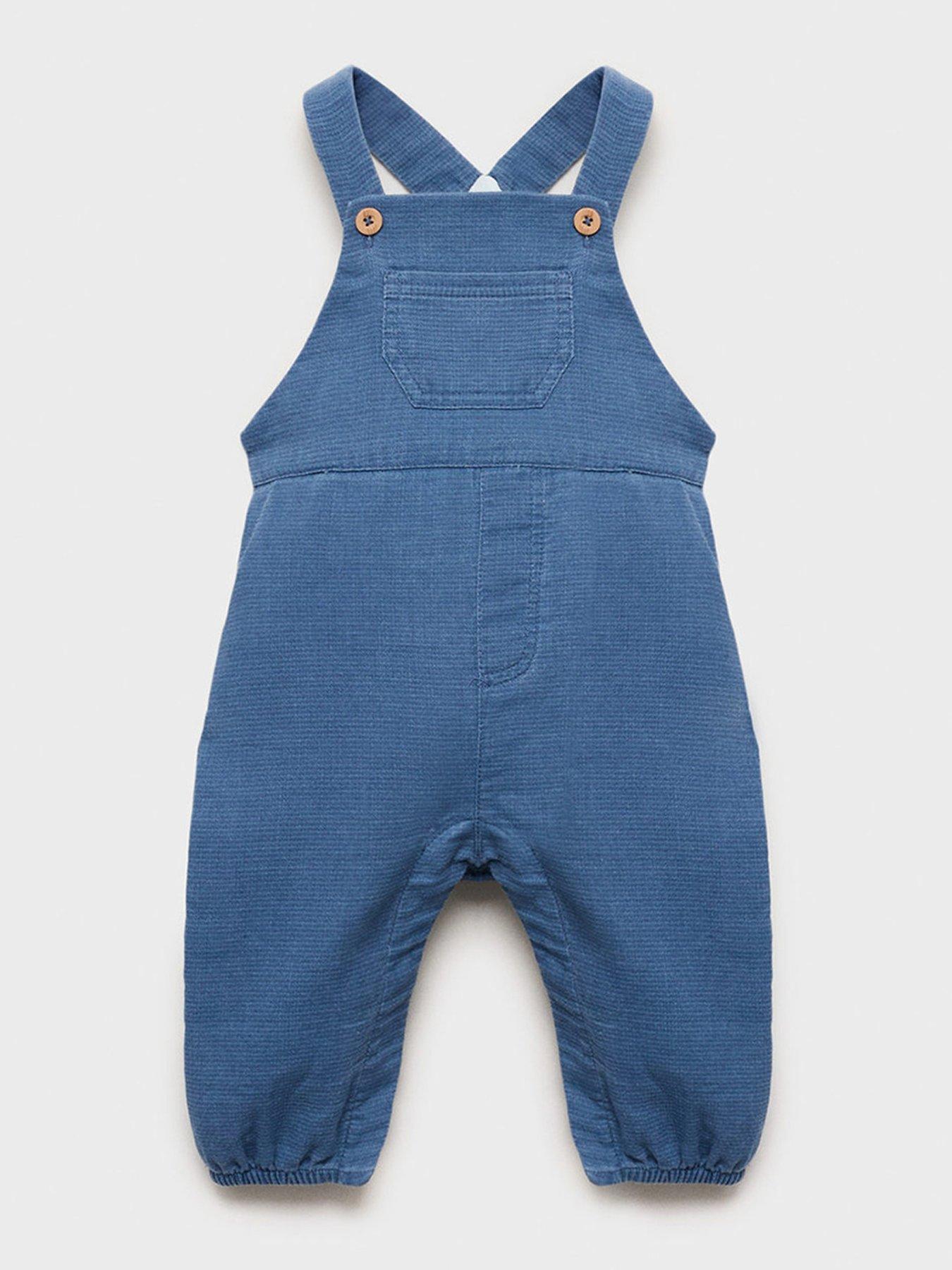 Image 1 of 5 of Mango Baby Unisex Dungarees - Blue