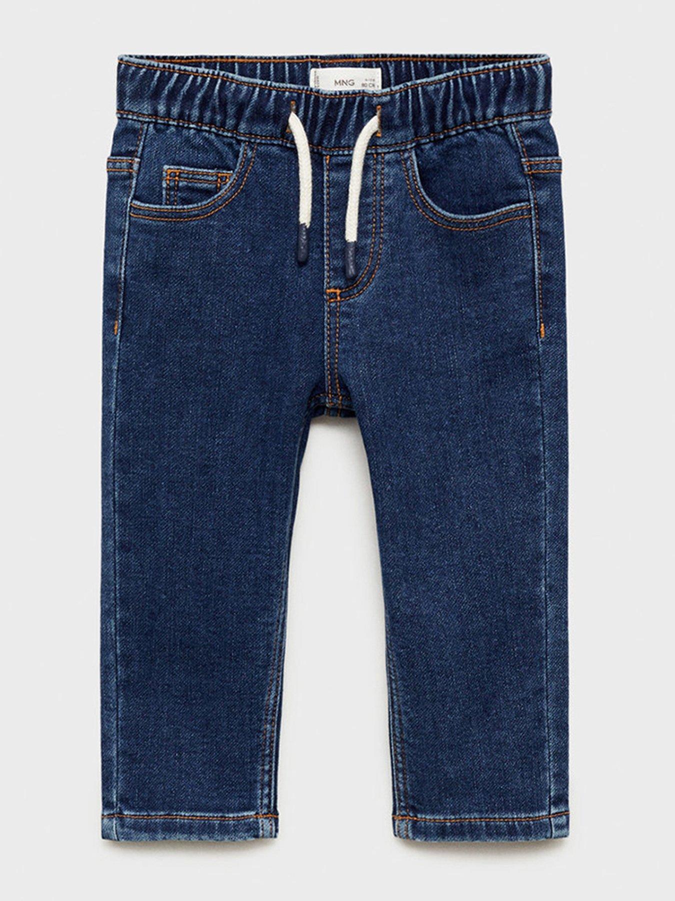 Image of Mango Younger Boys Elasticated Waist Jeans - Dark Blue