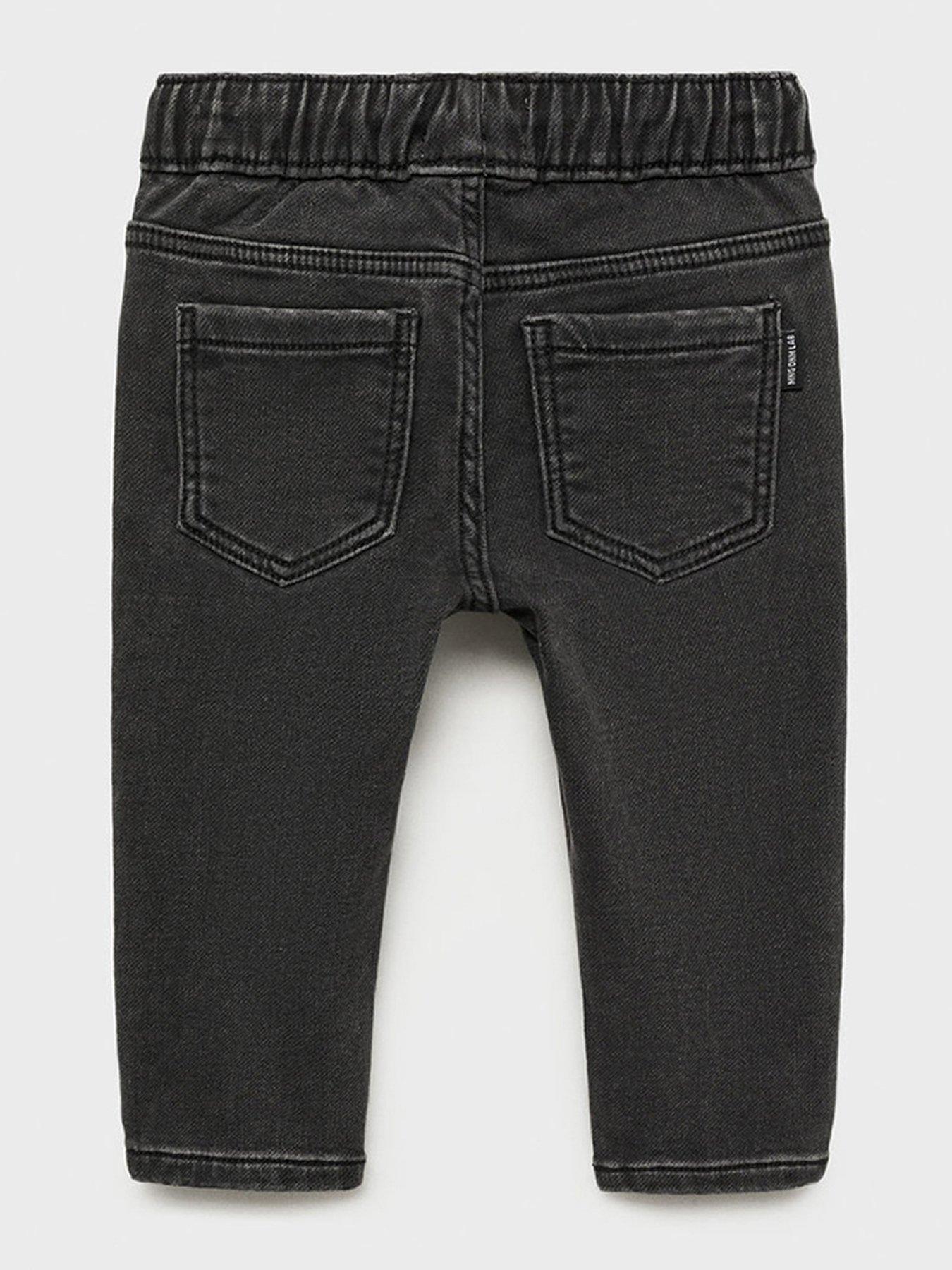 Image 3 of 5 of Mango Younger Boys Elasticated Waist Jeans - Black