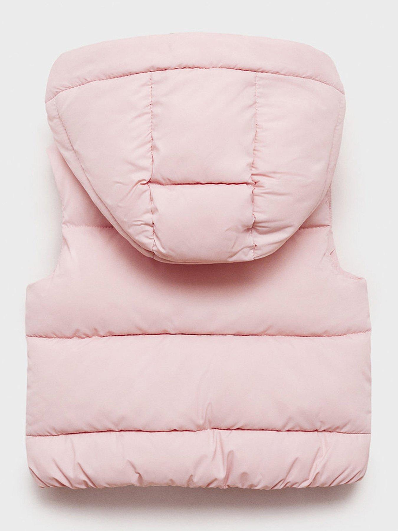 Image 2 of 4 of Mango Younger Girls Hooded Padded Gilet - Pink