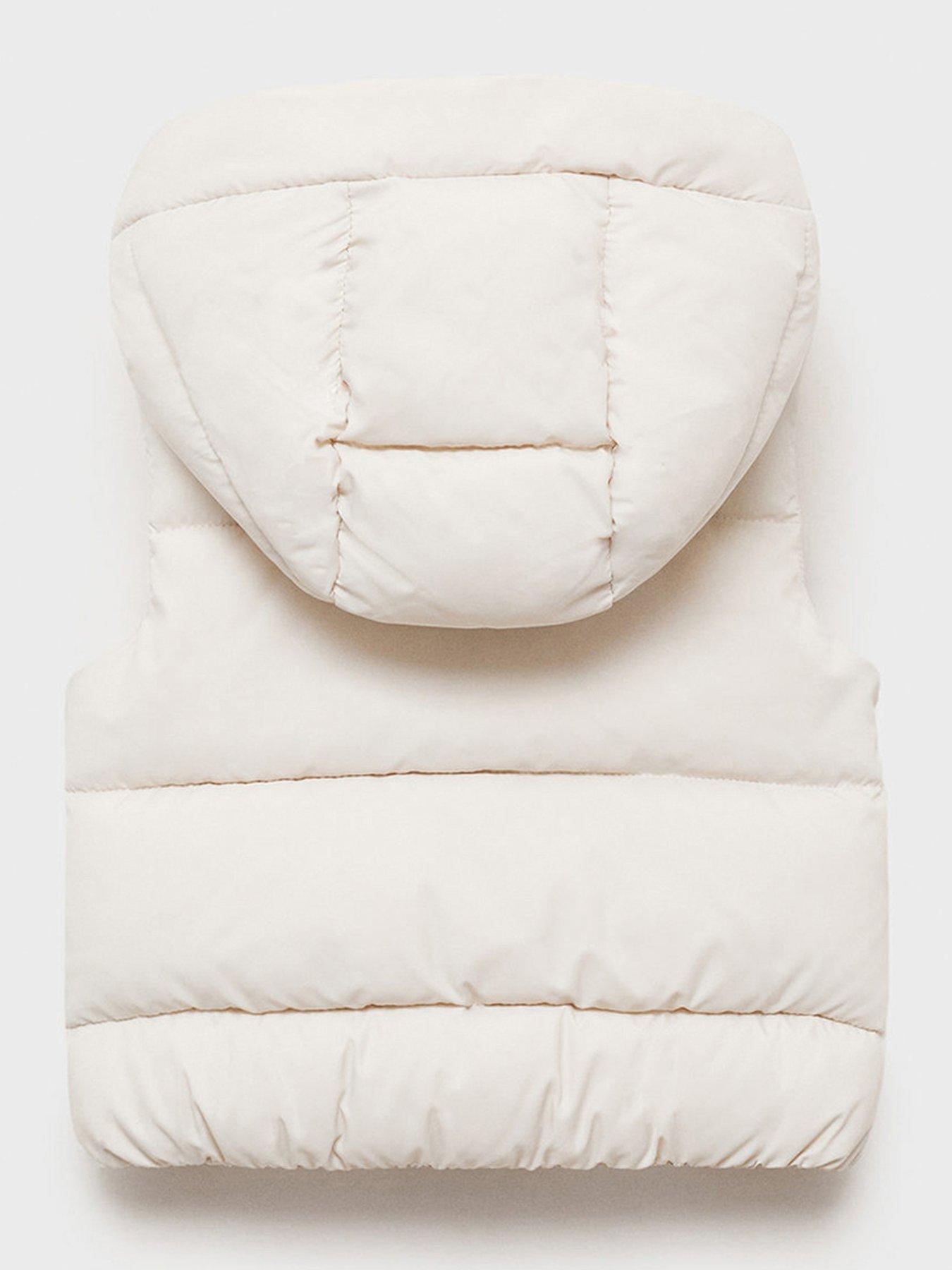 Image 2 of 4 of Mango Younger Girls Hooded Padded Gilet - Cream