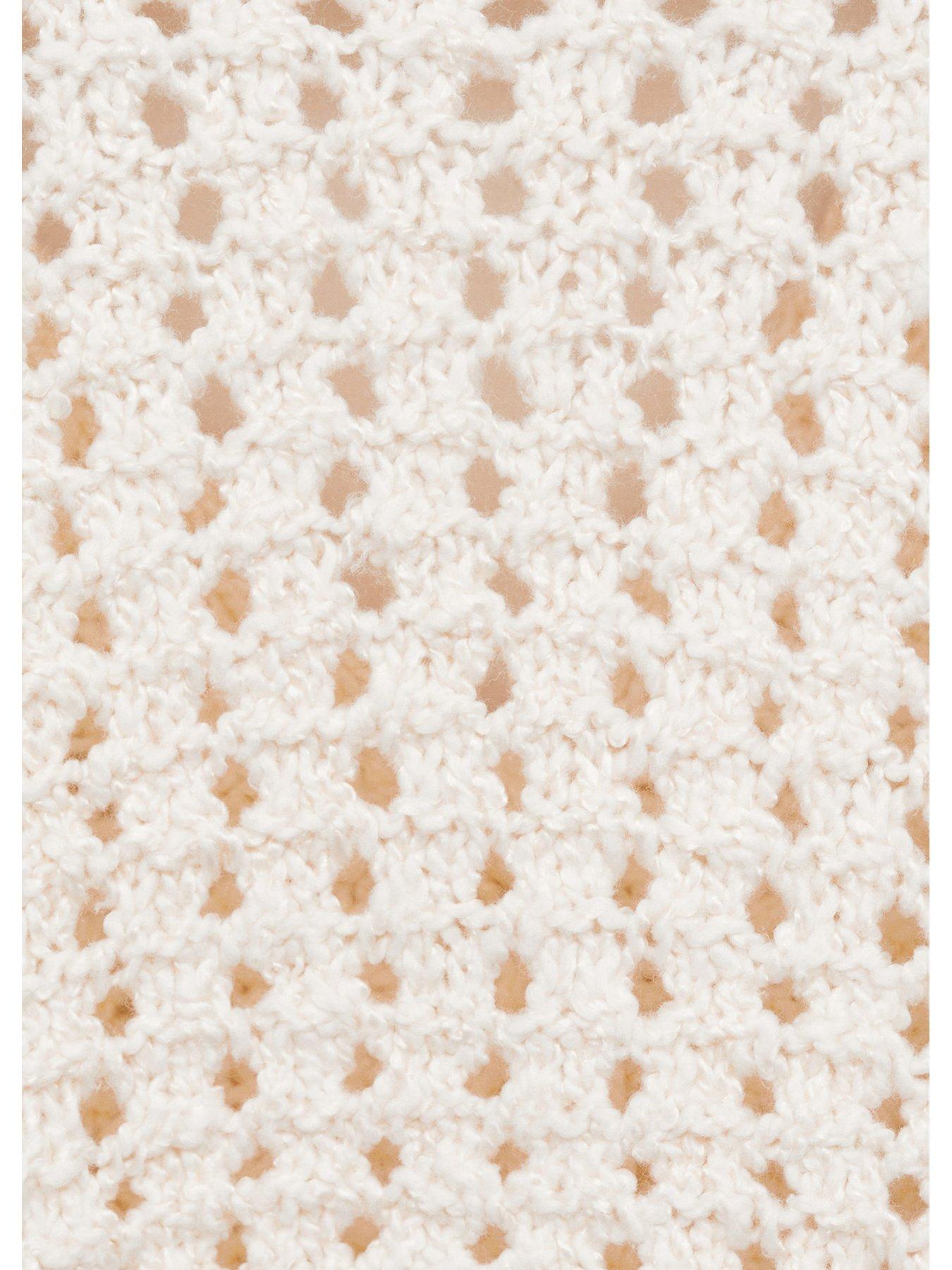 Image 3 of 4 of Mango Younger Girls Frill Knitted Jumper - Cream