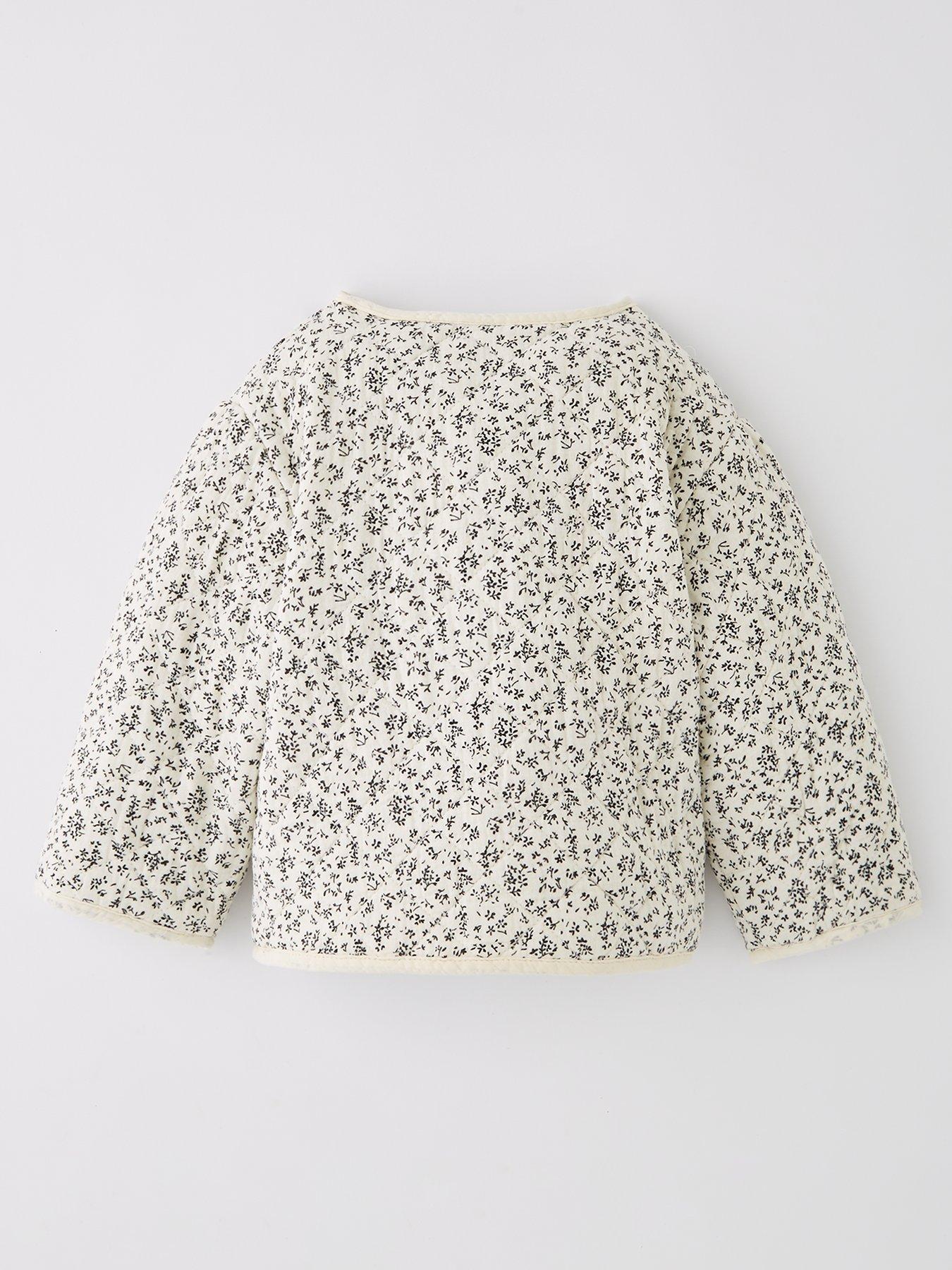 Image 2 of 4 of Mango Younger Girls Floral Printed Jacket - Cream