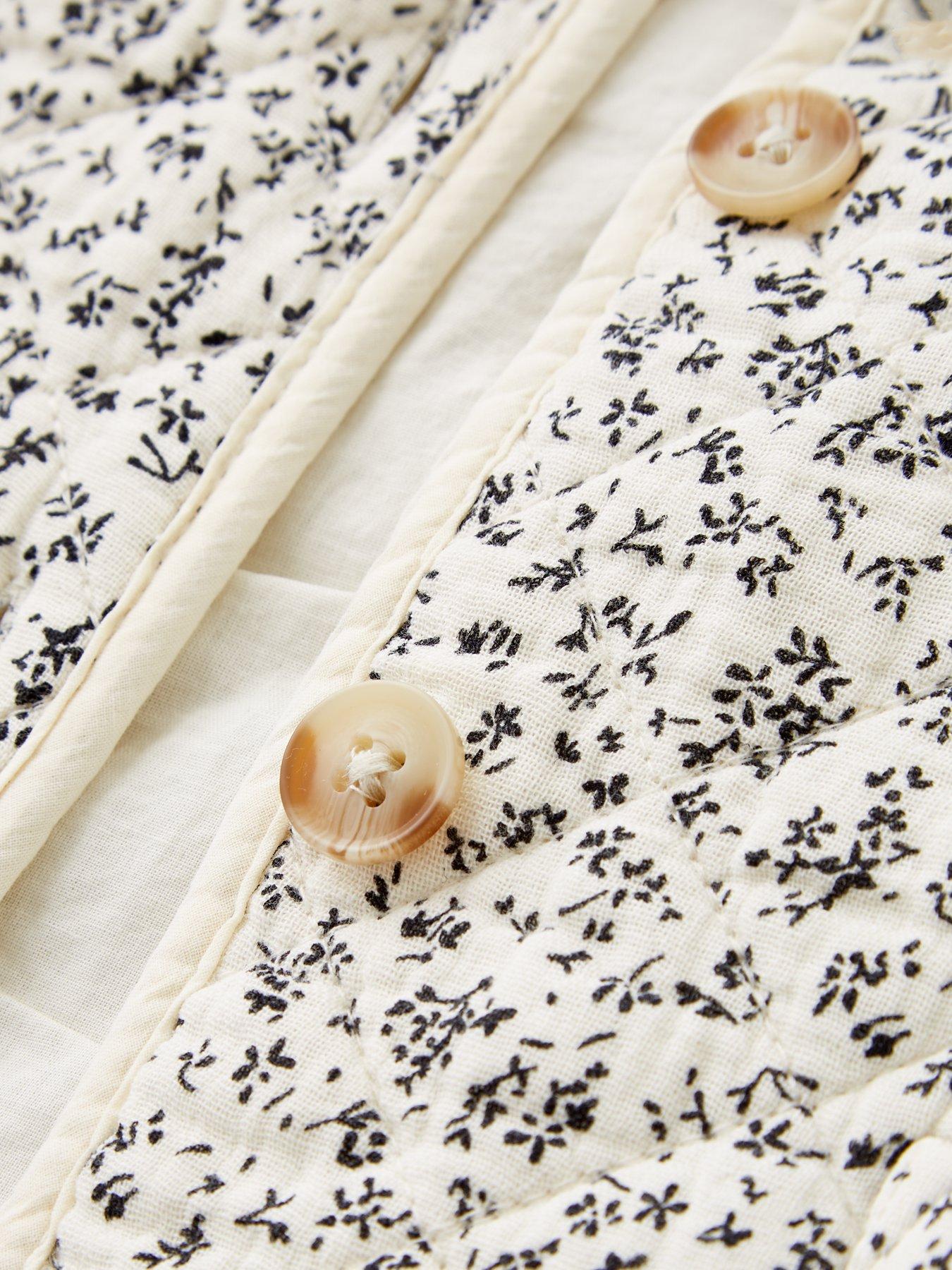 Image 4 of 4 of Mango Younger Girls Floral Printed Jacket - Cream