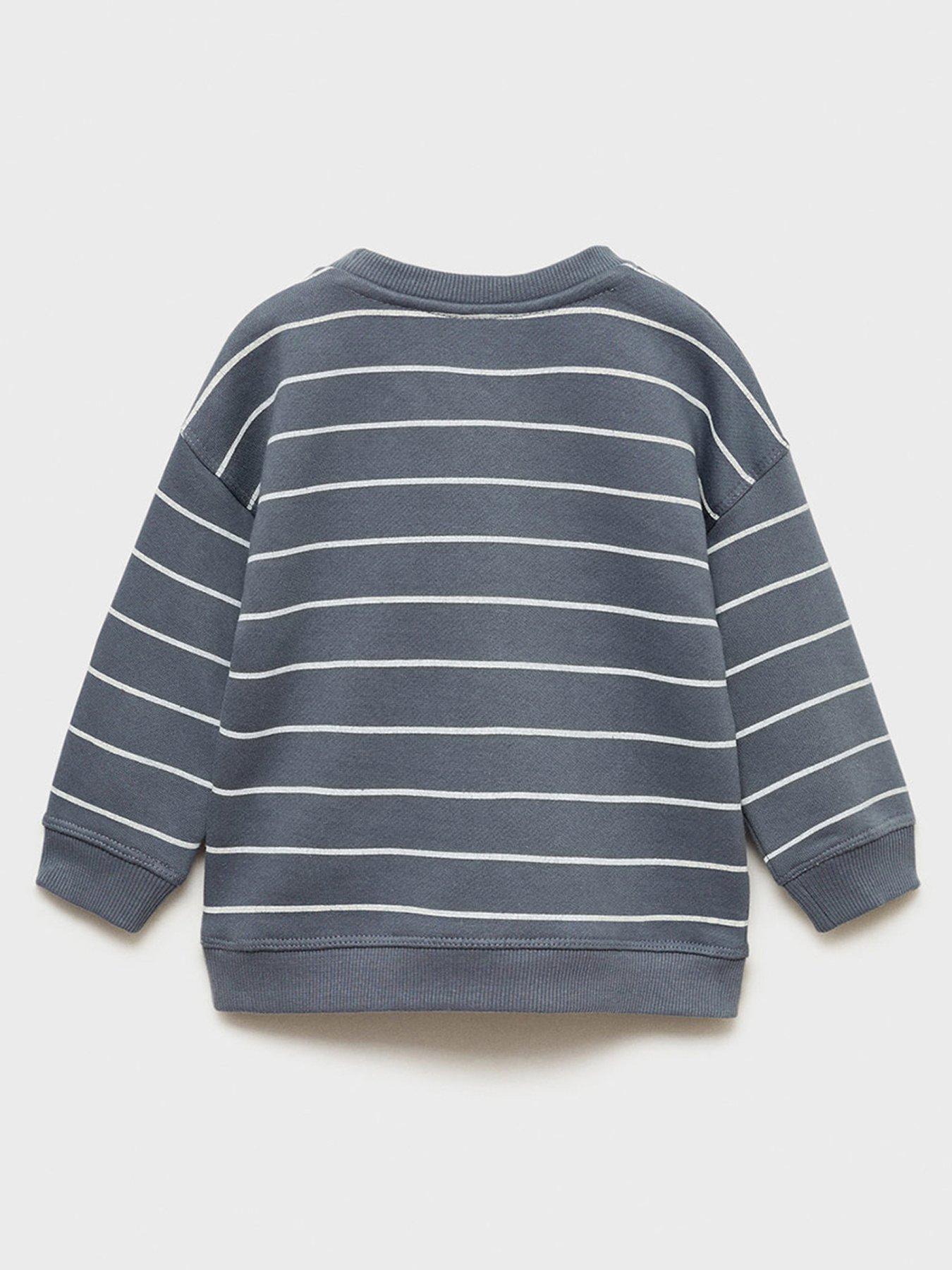 Image 3 of 5 of Mango Younger Boys Striped Sweat Top - Blue