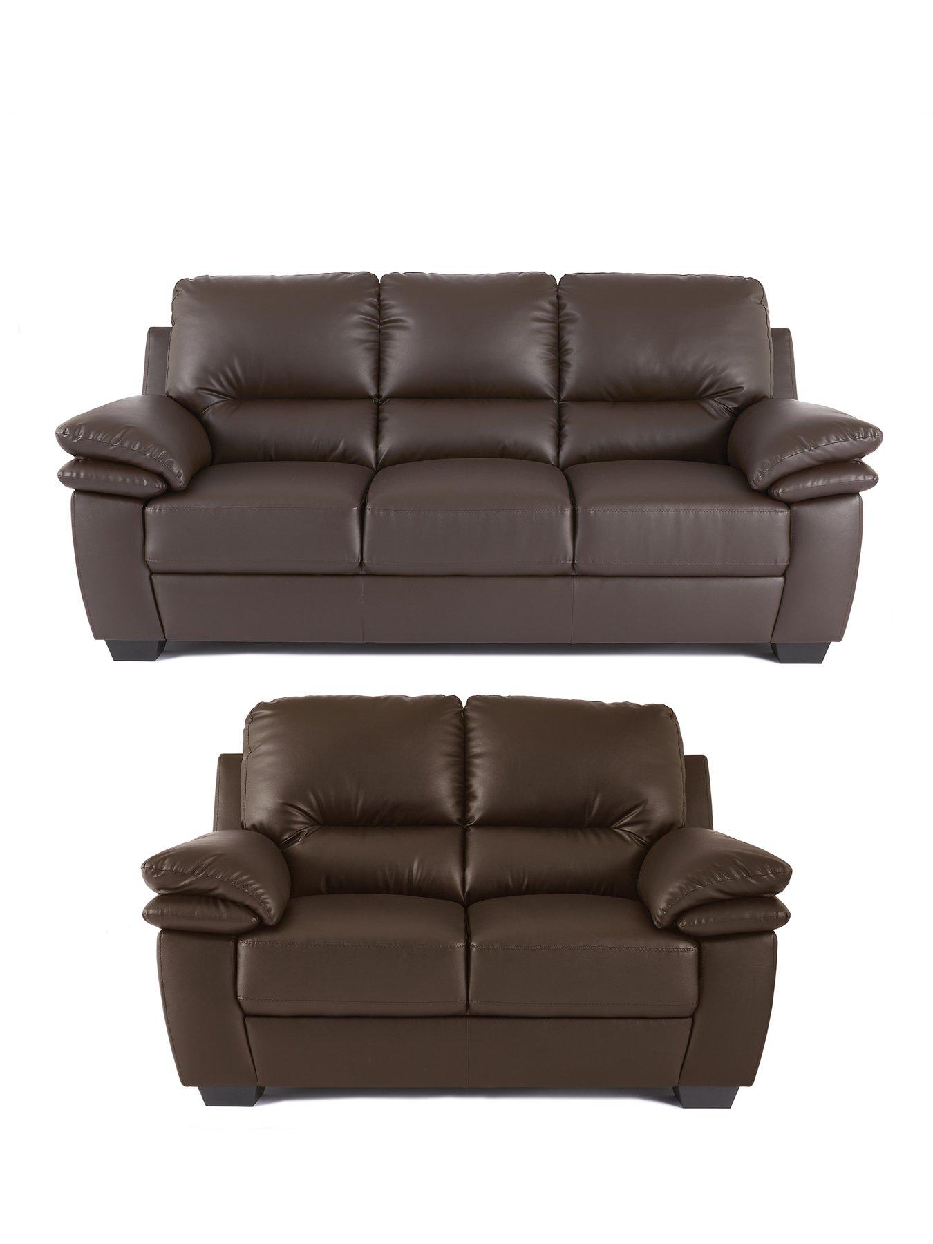 undefined Leona 3 + 2 Faux Leather Sofa Set (Buy  &  SAVE!) - FSC® Certified