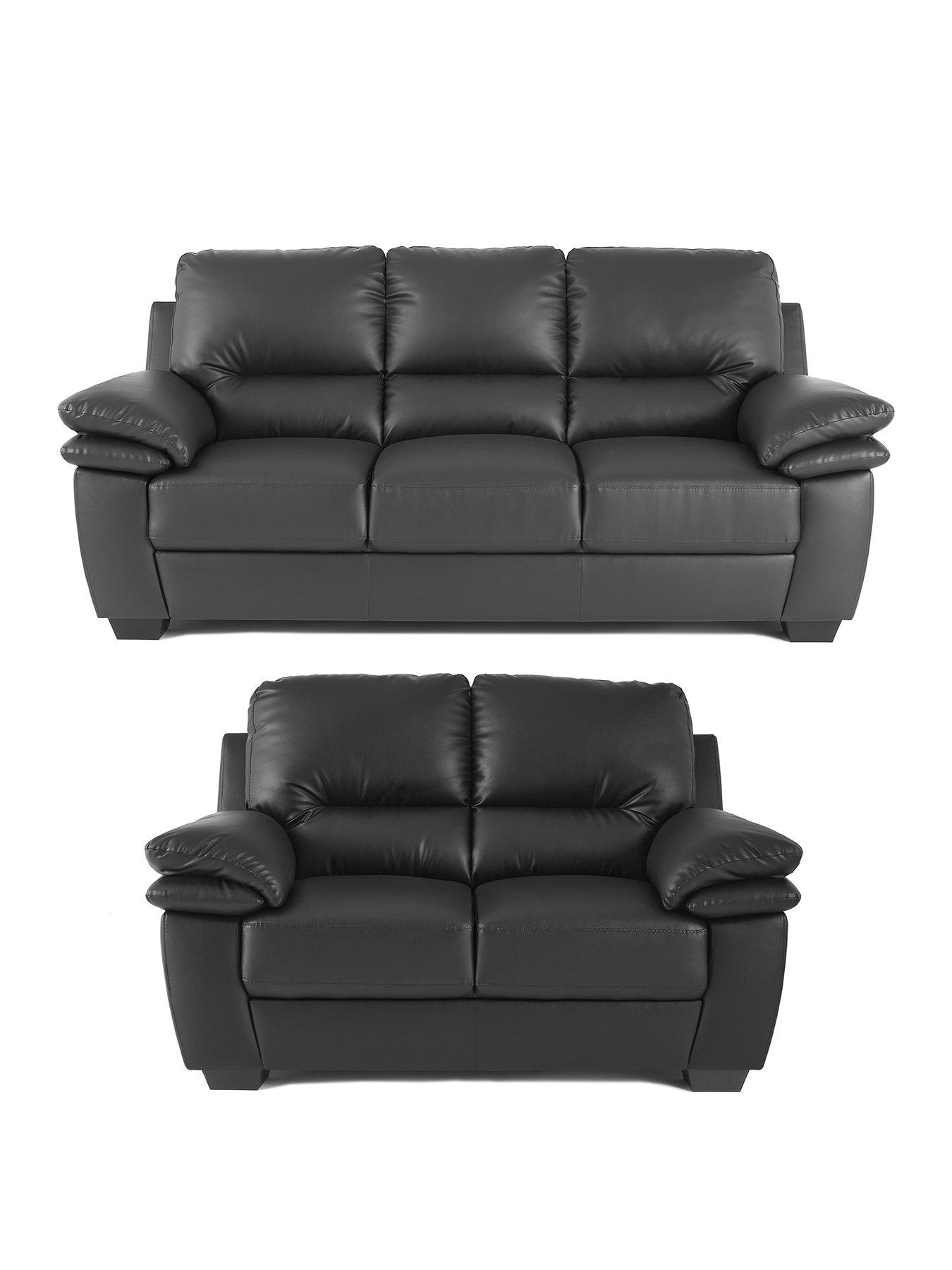 Image 1 of 1 of Very Home Leona 3 + 2 Faux Leather Sofa Set (Buy &amp; SAVE!)&nbsp;- FSC&reg; Certified