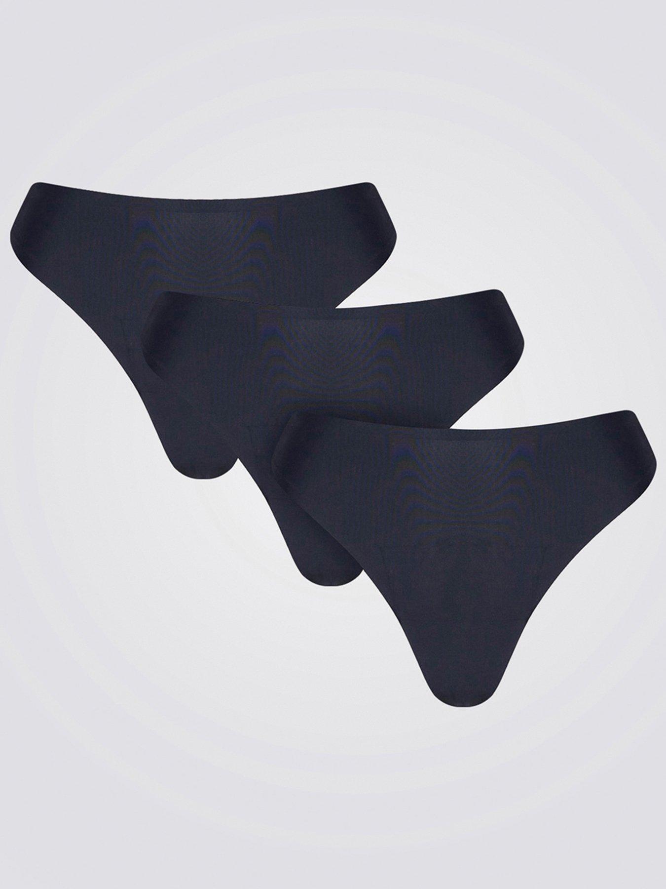 Image of Boux Avenue Bonded 3 Pack Thongs - Black