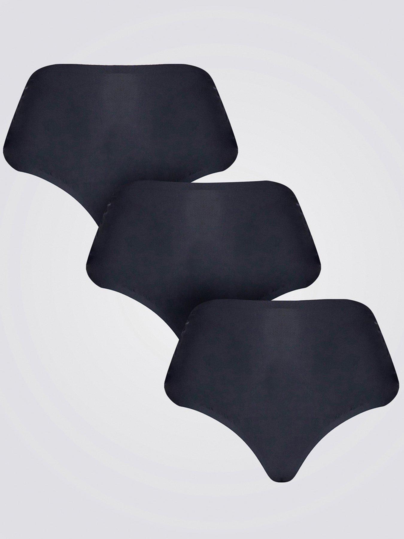 Image of Boux Avenue Bonded 3 Pack High Waist Briefs - Black