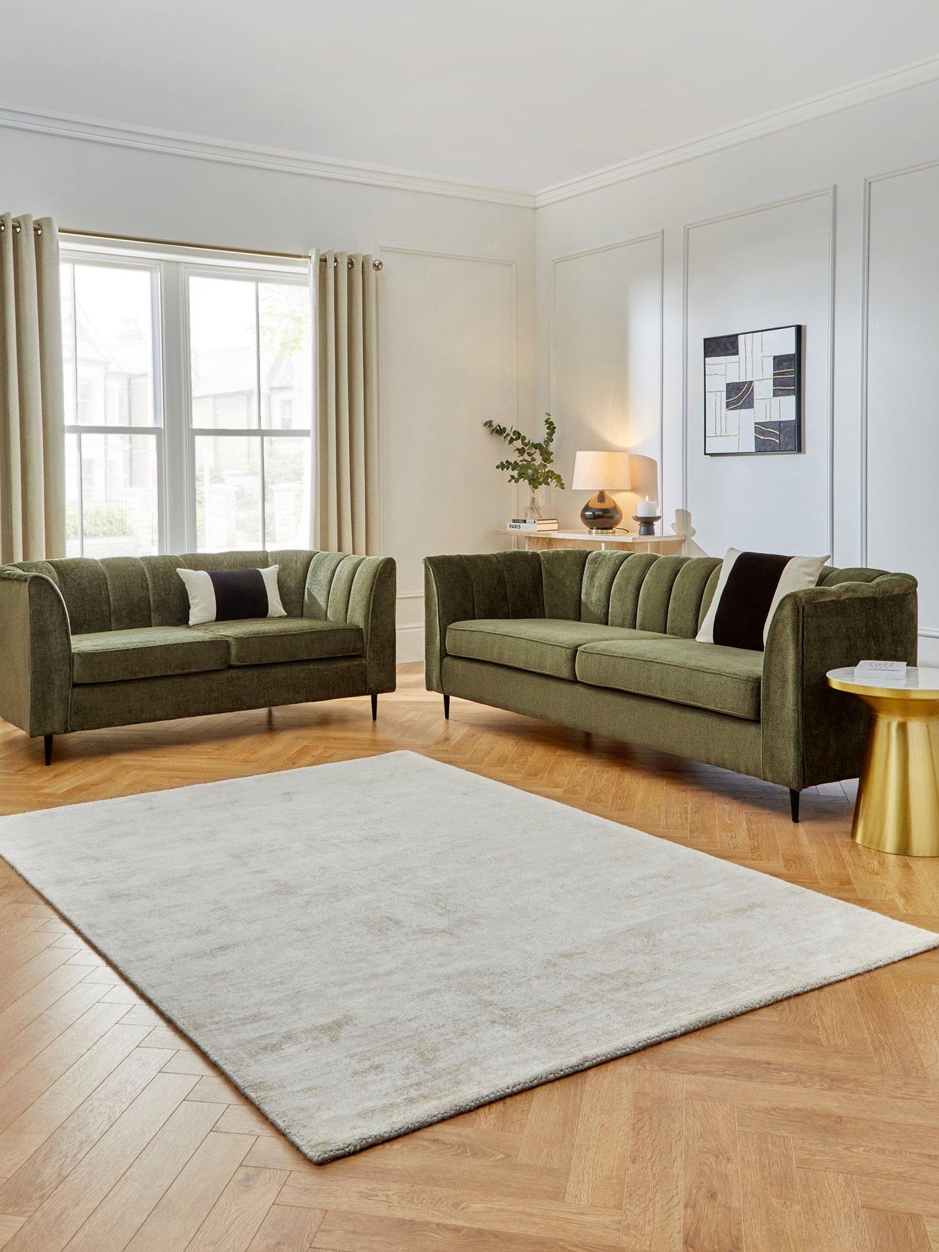 The Very Collection Guild 3 + 2 Seater Fabric Sofa Set (Buy  &  SAVE!) - Olive - FSC® Certified