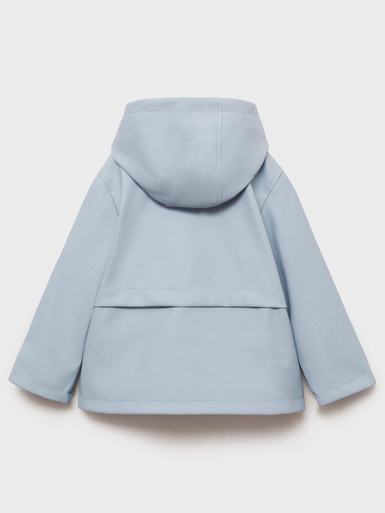 Image 2 of 4 of Mango Younger Boys Rubberised Rain Coat - Light Blue