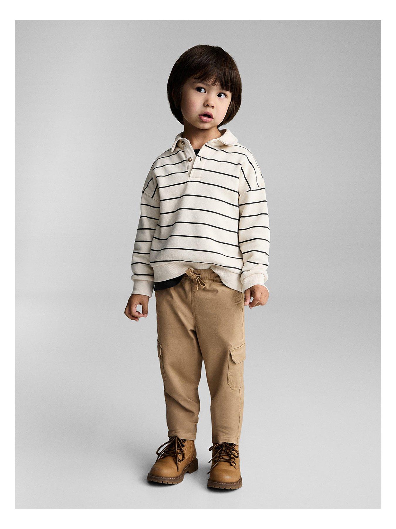 Image of Mango Younger Boys Cargo Trousers - Beige