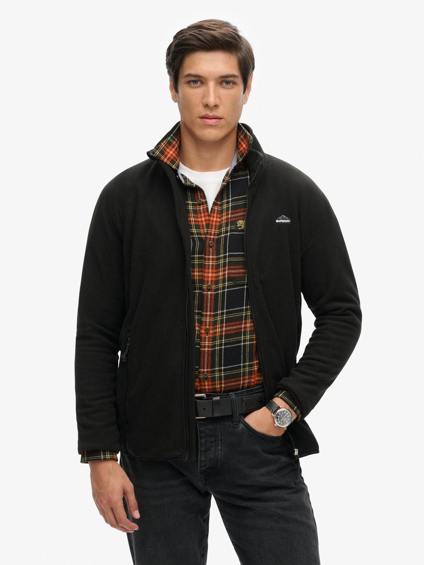 Image 1 of 6 of Superdry Polar Fleece Full Zip Jacket - Black
