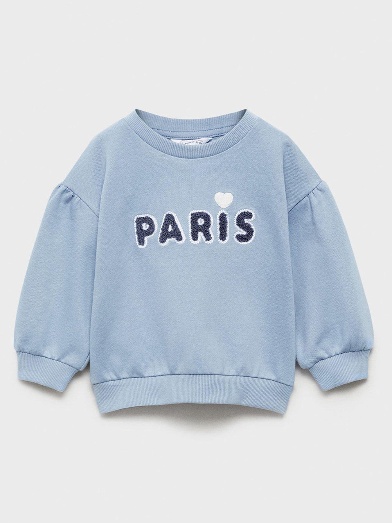 Image of Mango Younger Girls Paris Sweat Top - Blue