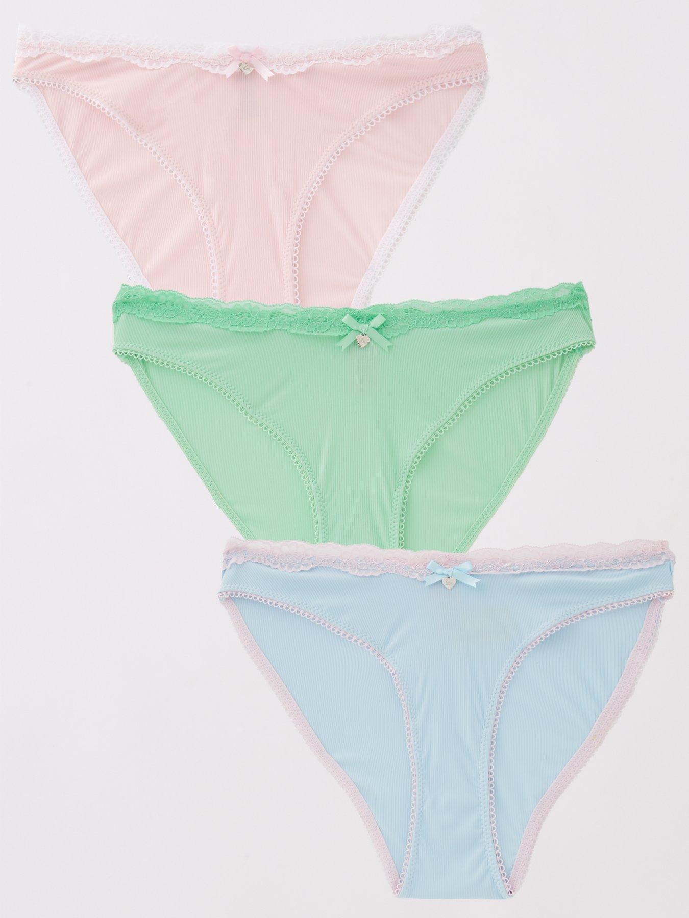 undefined Boux Avenue Elena High Leg Lace 3 Pack Briefs - Multicoloured