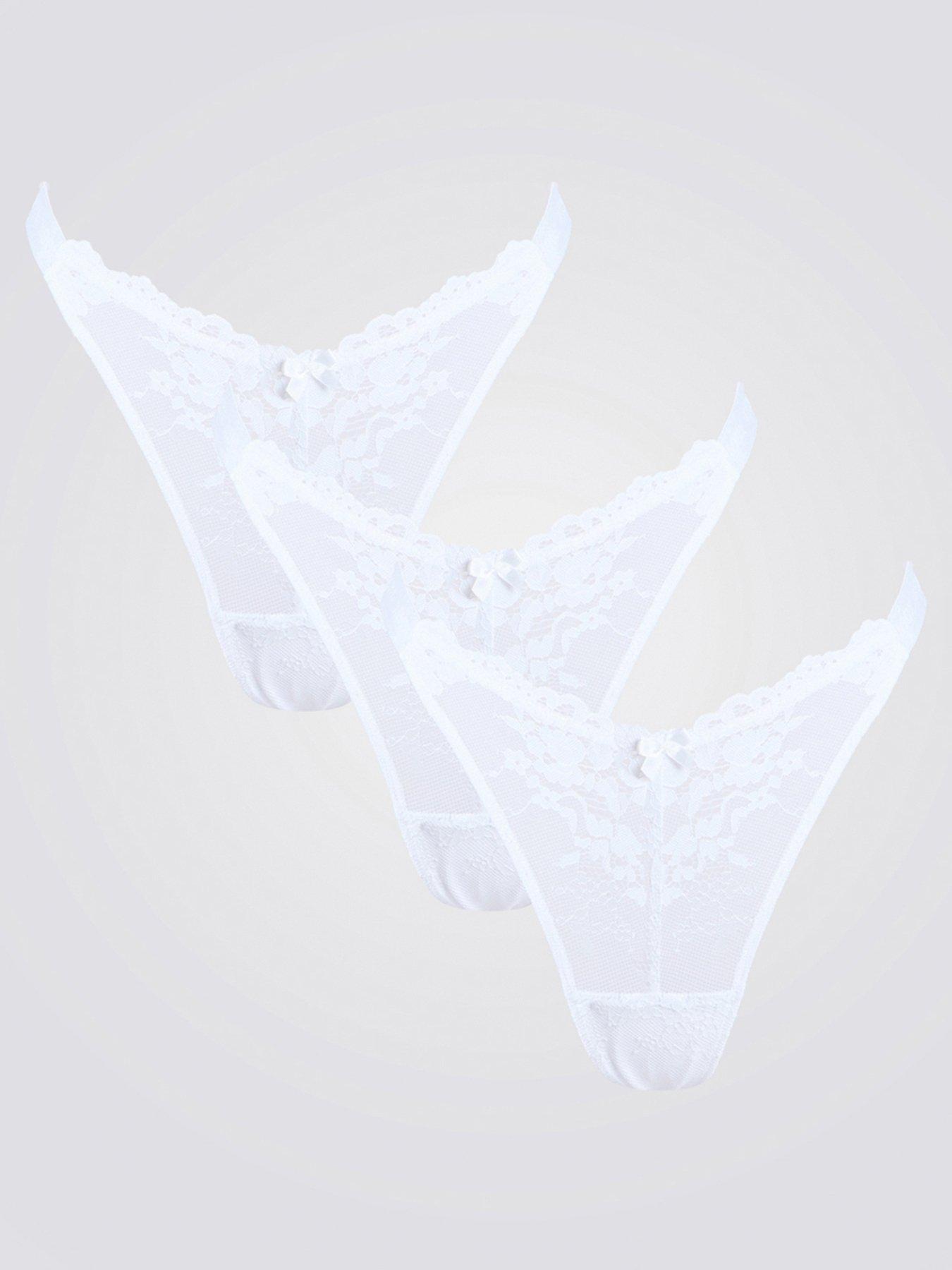 Image of Boux Avenue Fran 3 Pack Thongs - White