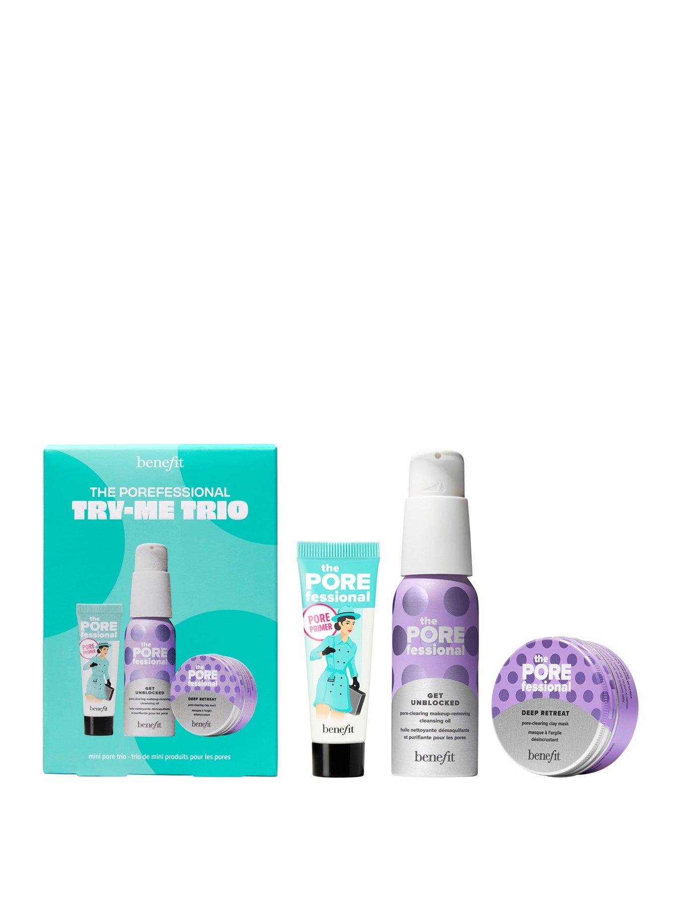 Image of Benefit The Porefessional Try Me Trio Porefessional Primer  &  Skincare Oil Cleanser  &  Clay Face Mask Gift Set Worth £50