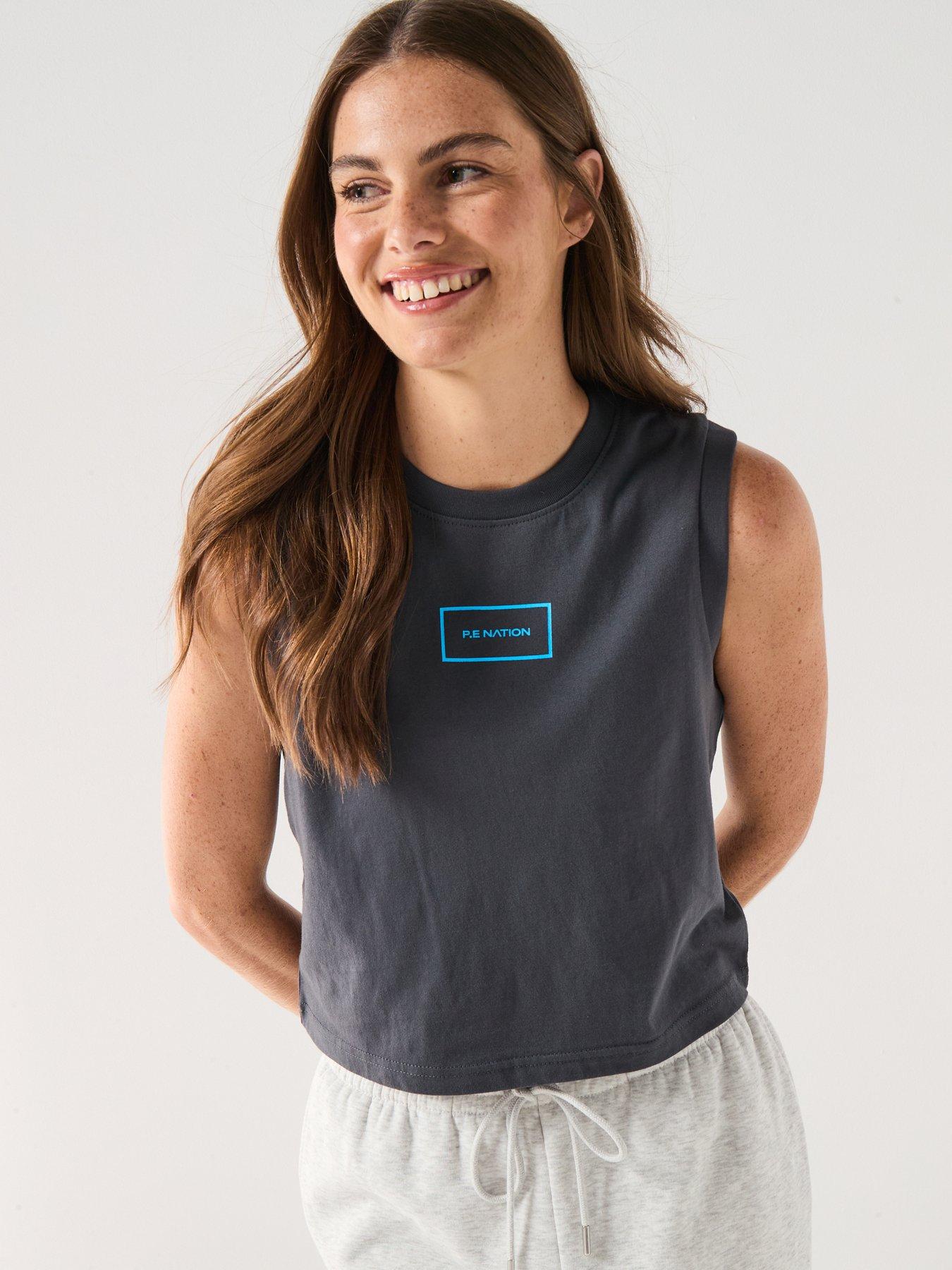 P.E Nation Womens Training Rooftop Tank - Grey