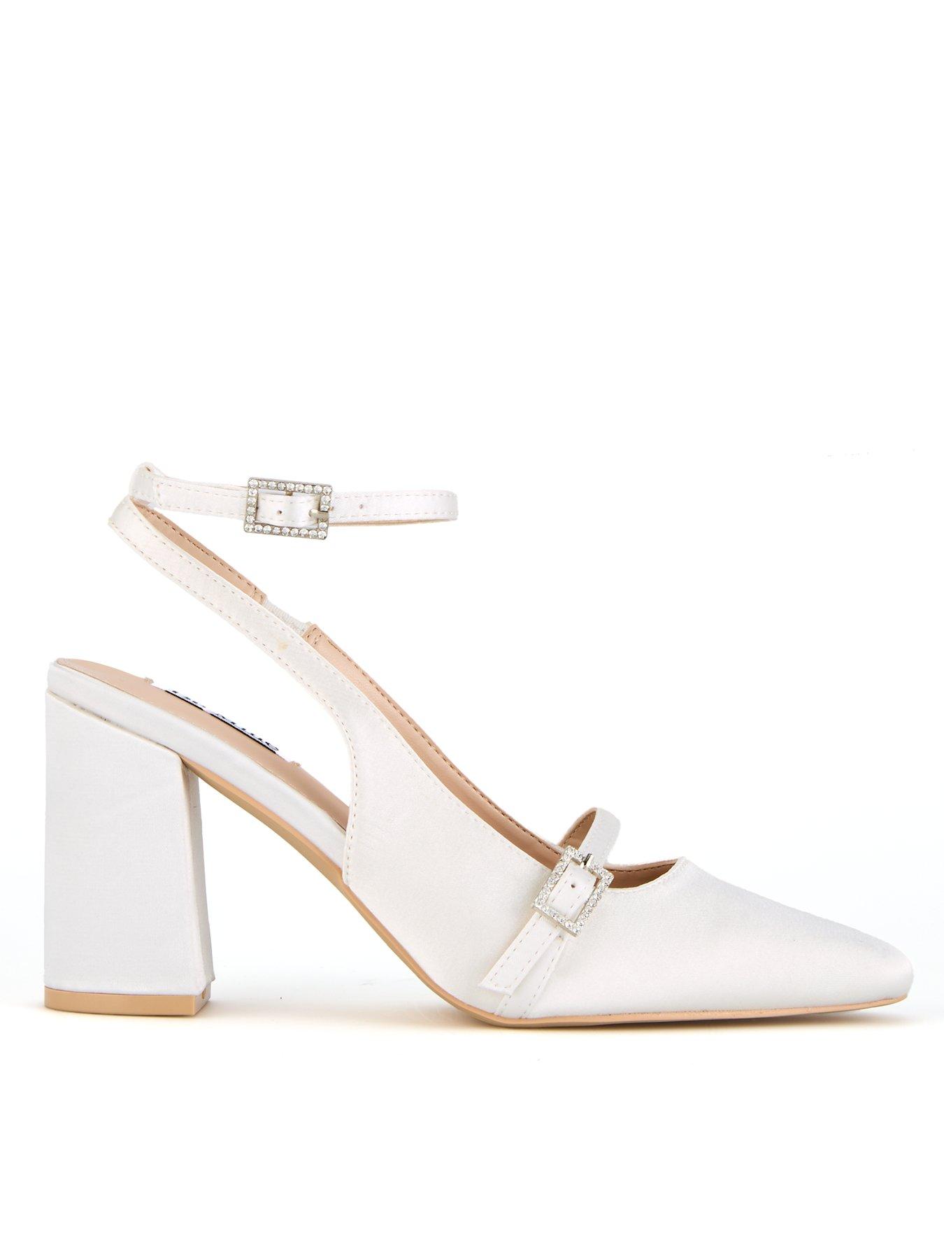 Image of Raid Be Mine Harriot Heeled Shoes - Ivory Satin